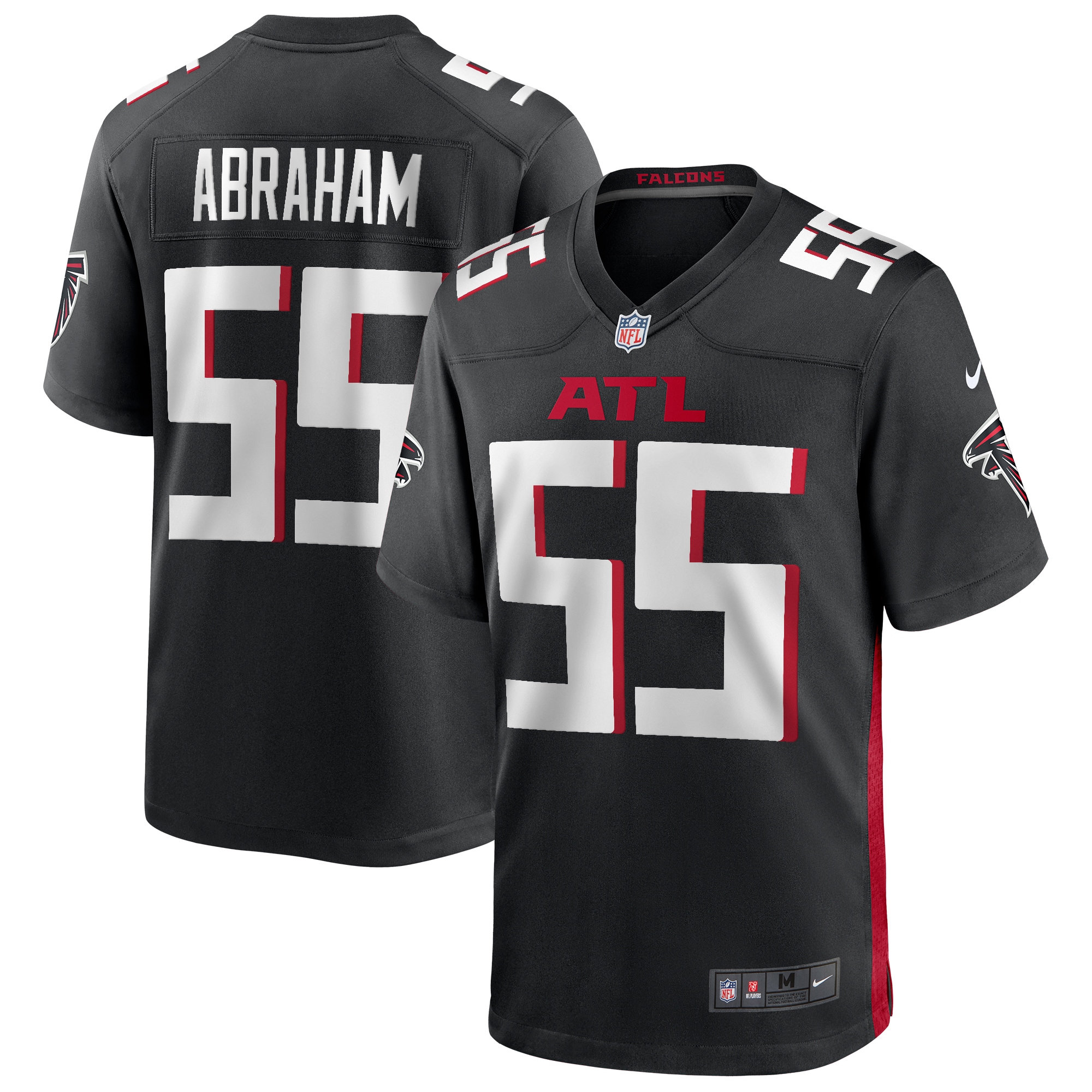 Men's Atlanta Falcons Jerseys Black John Abraham Game Retired Player Style