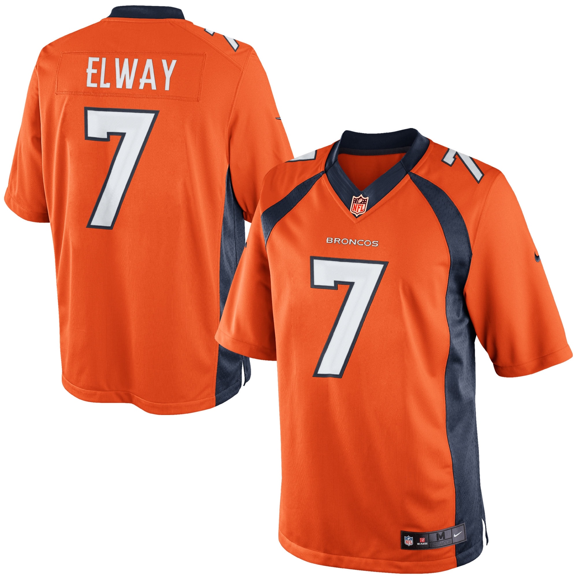Men's Denver Broncos Jerseys Orange John Elway Retired Player Limited Style