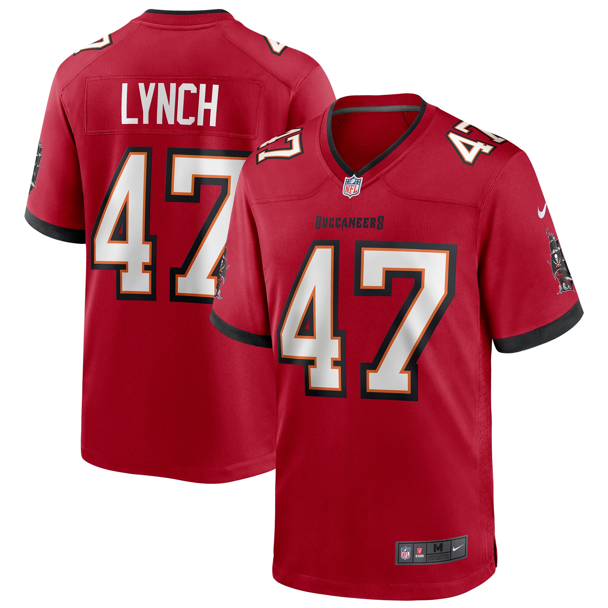 Men's Tampa Bay Buccaneers Jerseys Red John Lynch Game Retired Player Style