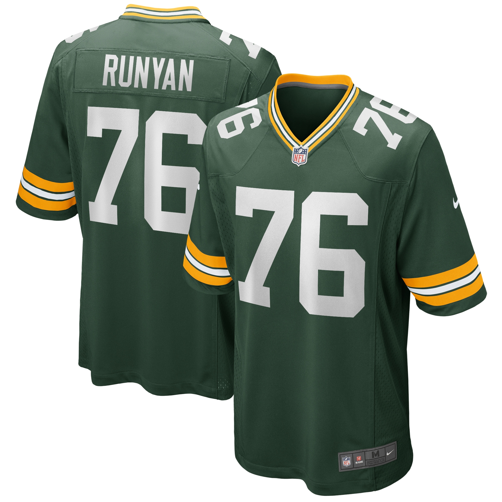 Men's Green Bay Packers Jerseys Green Jon Runyan Player Game Style