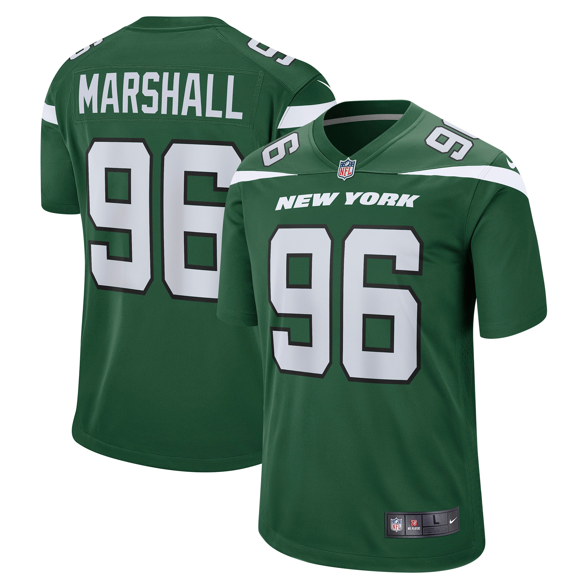 Men's New York Jets Jerseys Gotham Green Jonathan Marshall Game Style