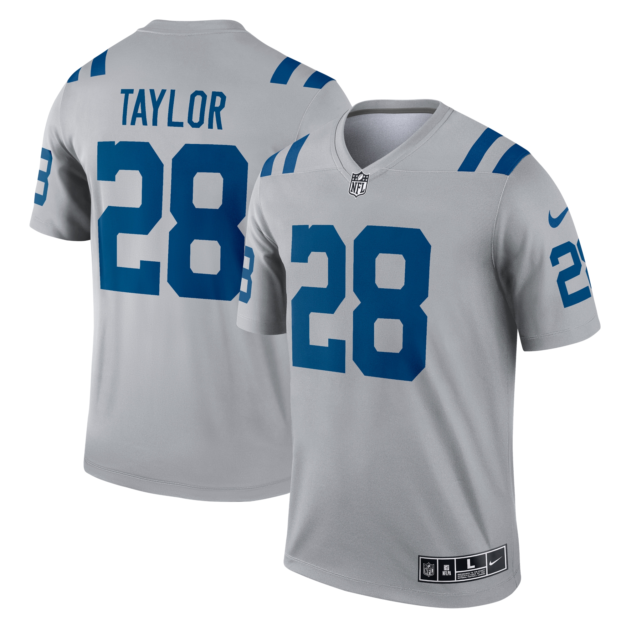Men's Indianapolis Colts Jerseys Gray Jonathan Taylor Inverted Legend Style