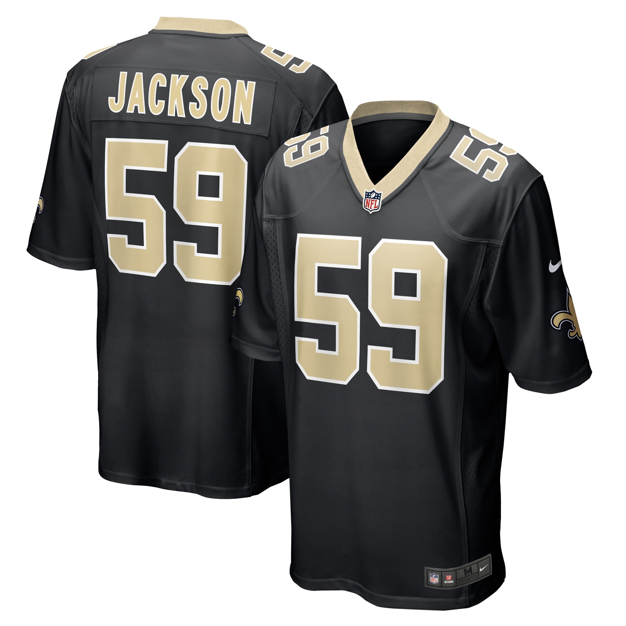 Men's New Orleans Saints Jerseys Black Jordan Jackson Game Player Style