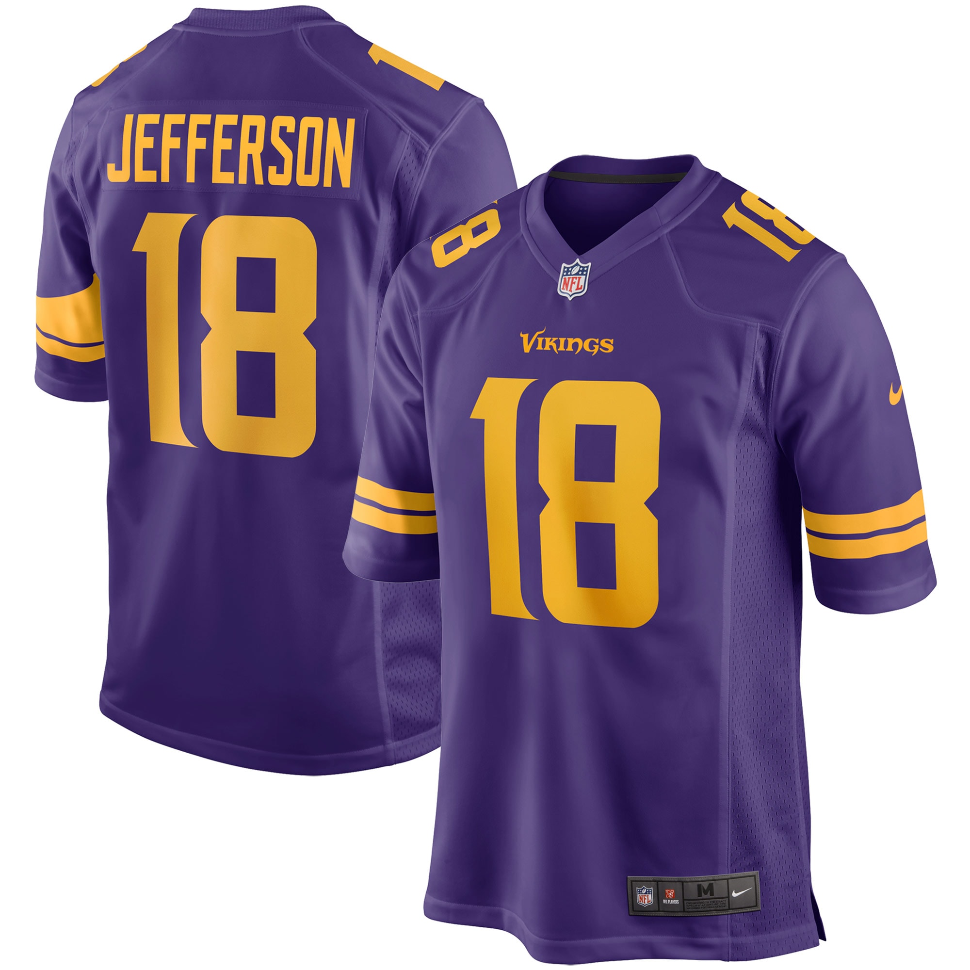 Men's Minnesota Vikings Jerseys Purple Justin Jefferson Alternate Game Style