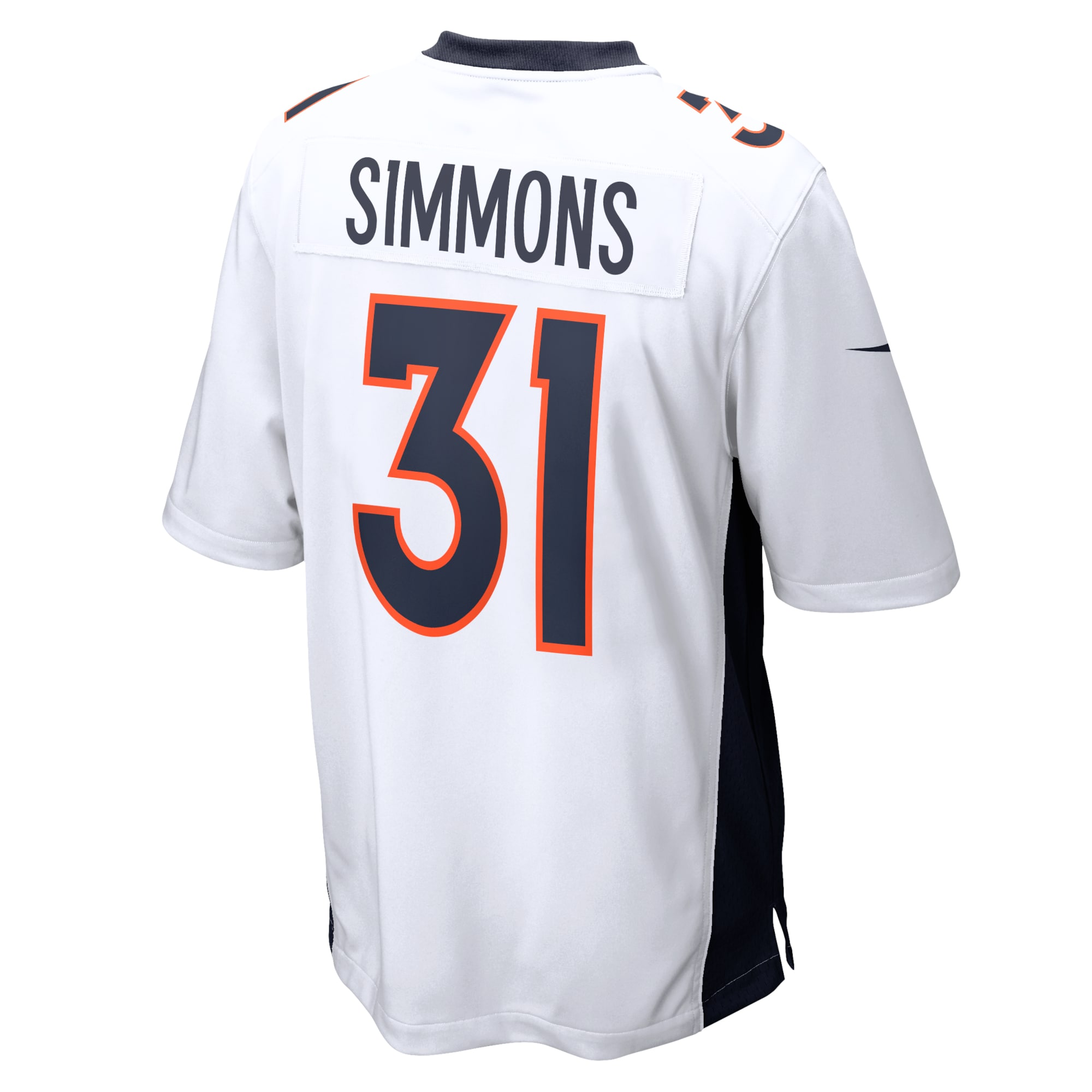 Men's Denver Broncos Jerseys White Justin Simmons Game Style