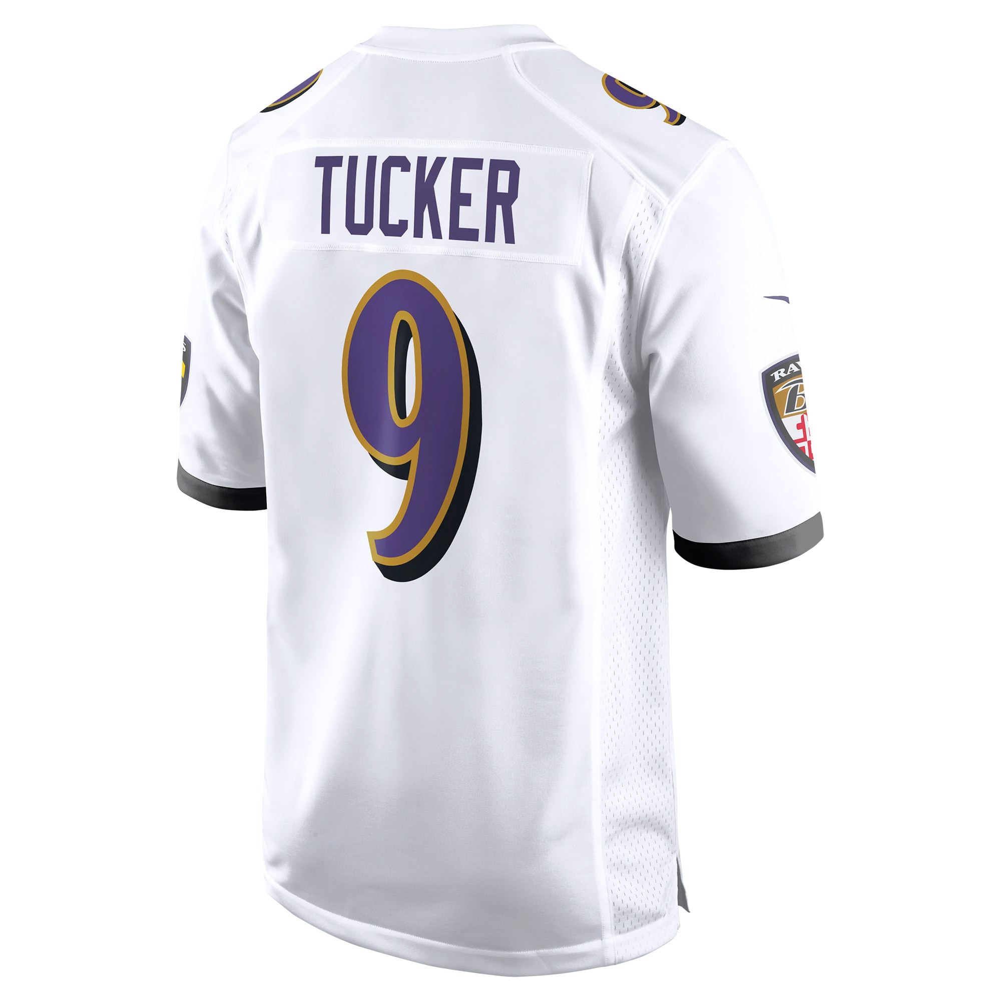 Men's Baltimore Ravens Jerseys White Justin Tucker Game Style