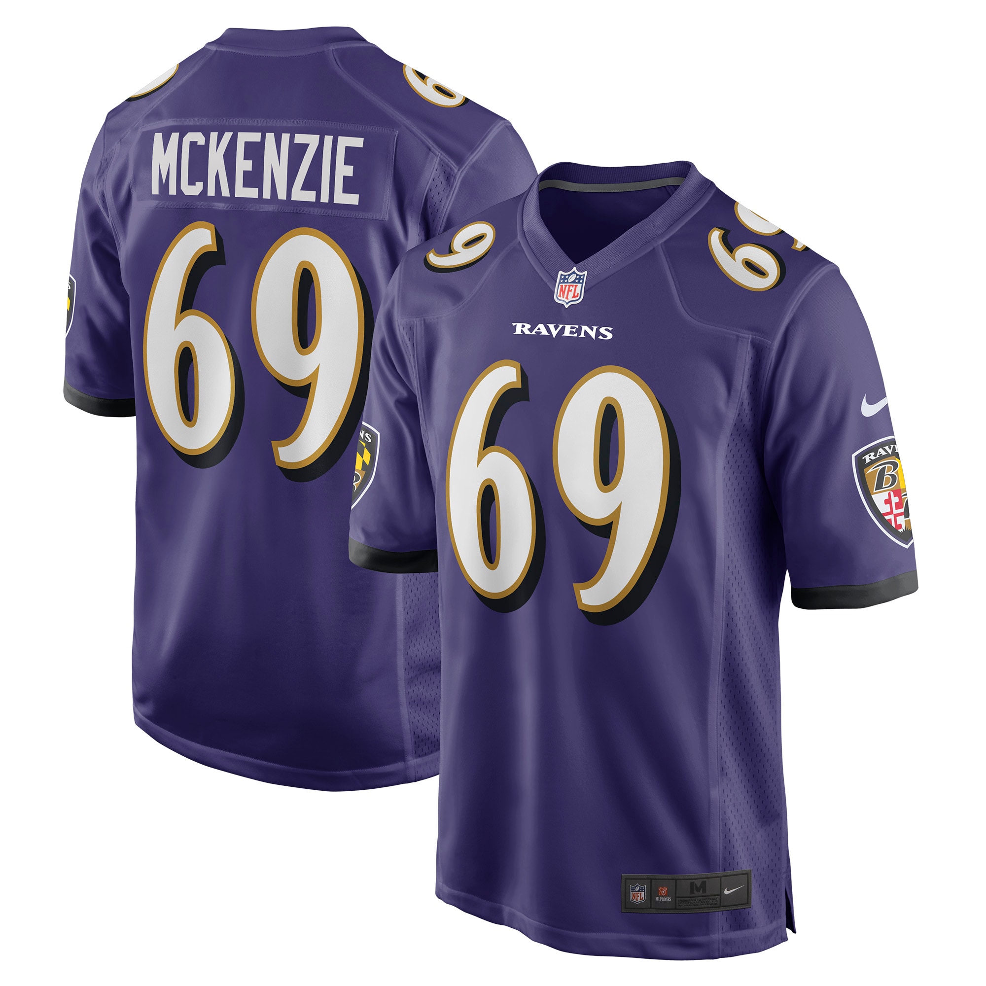 Men's Baltimore Ravens Jerseys Purple Kahlil McKenzie Game Style