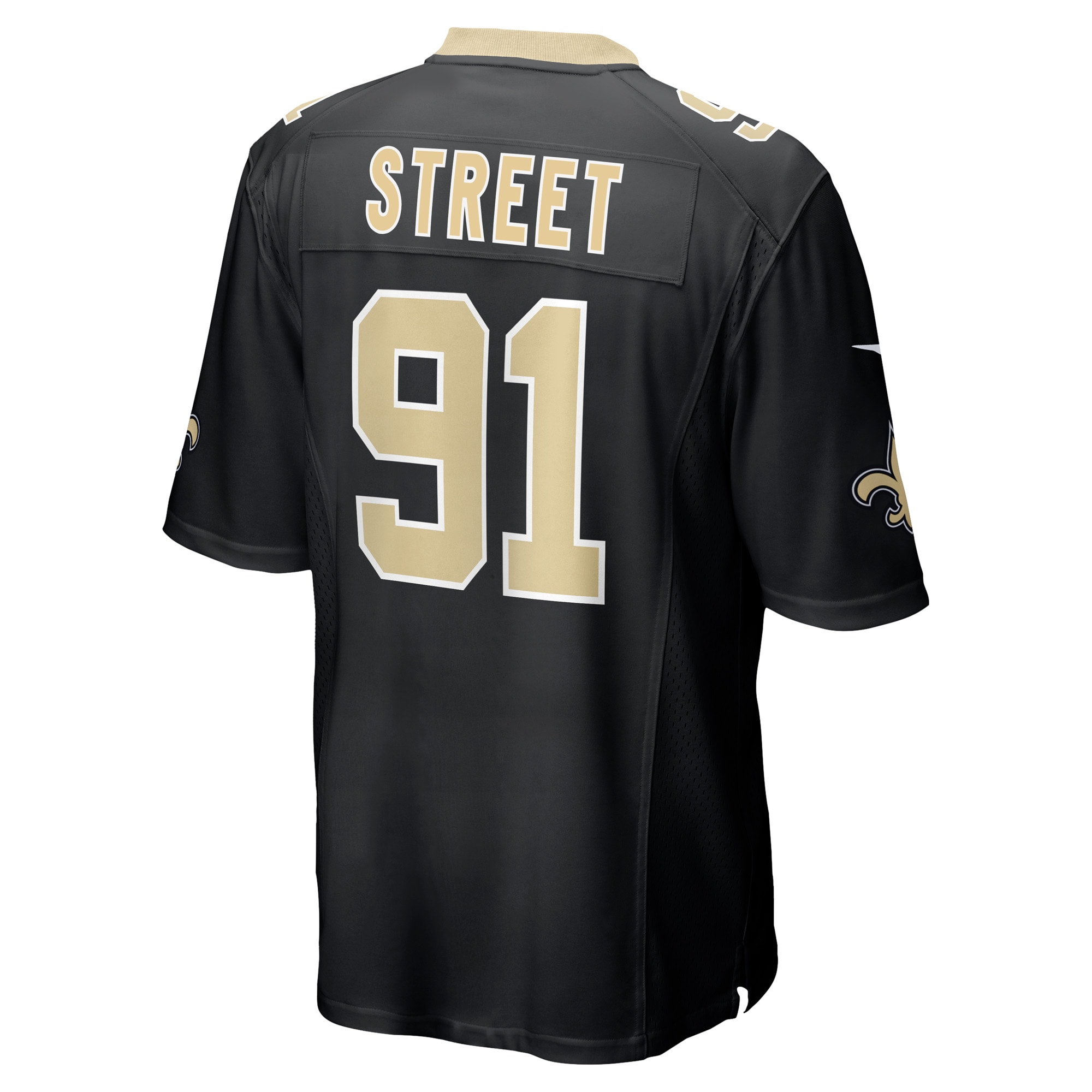 Men's New Orleans Saints Jerseys Black Kentavius Street Game Player Style