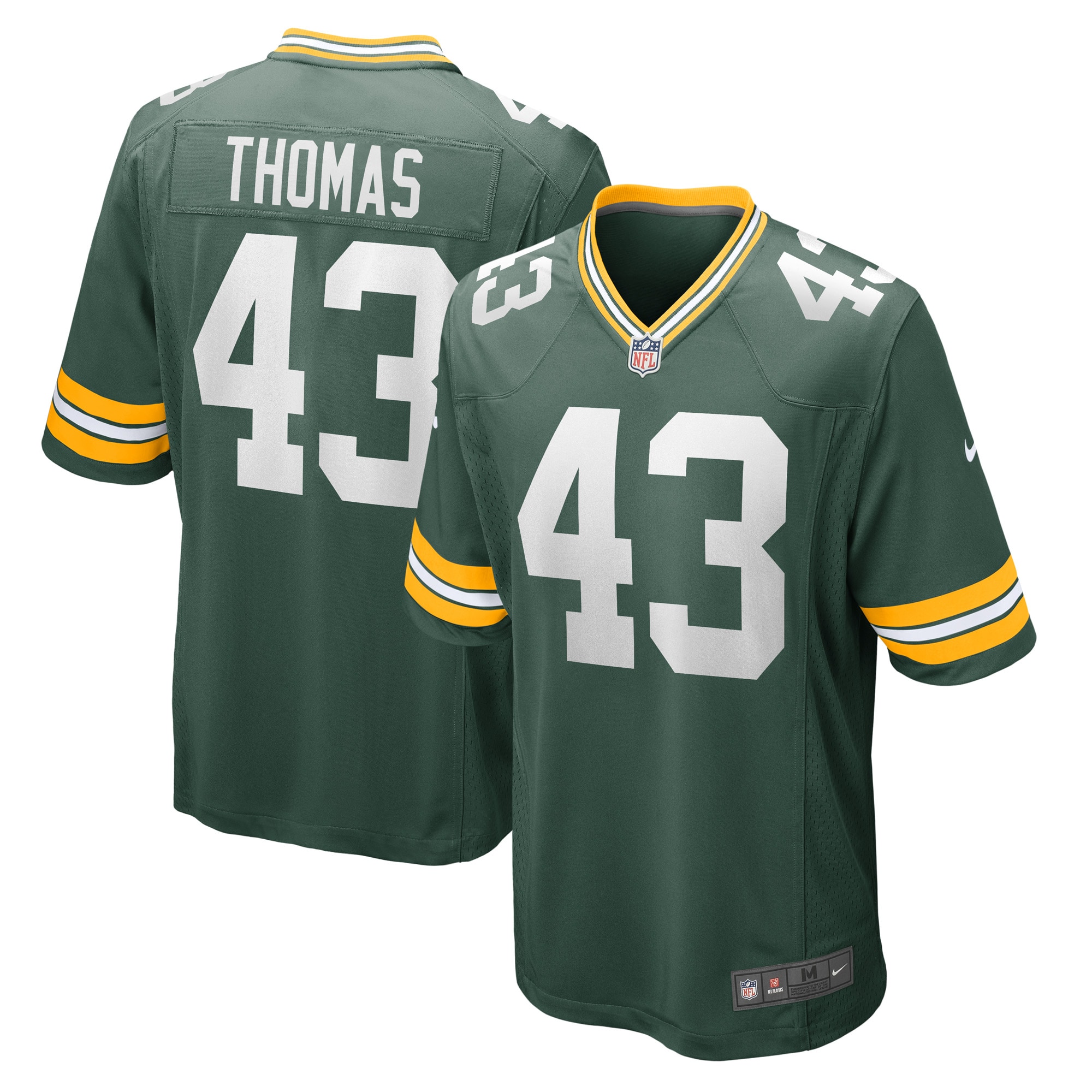 Men's Green Bay Packers Jerseys Green Kiondre Thomas Game Player Style