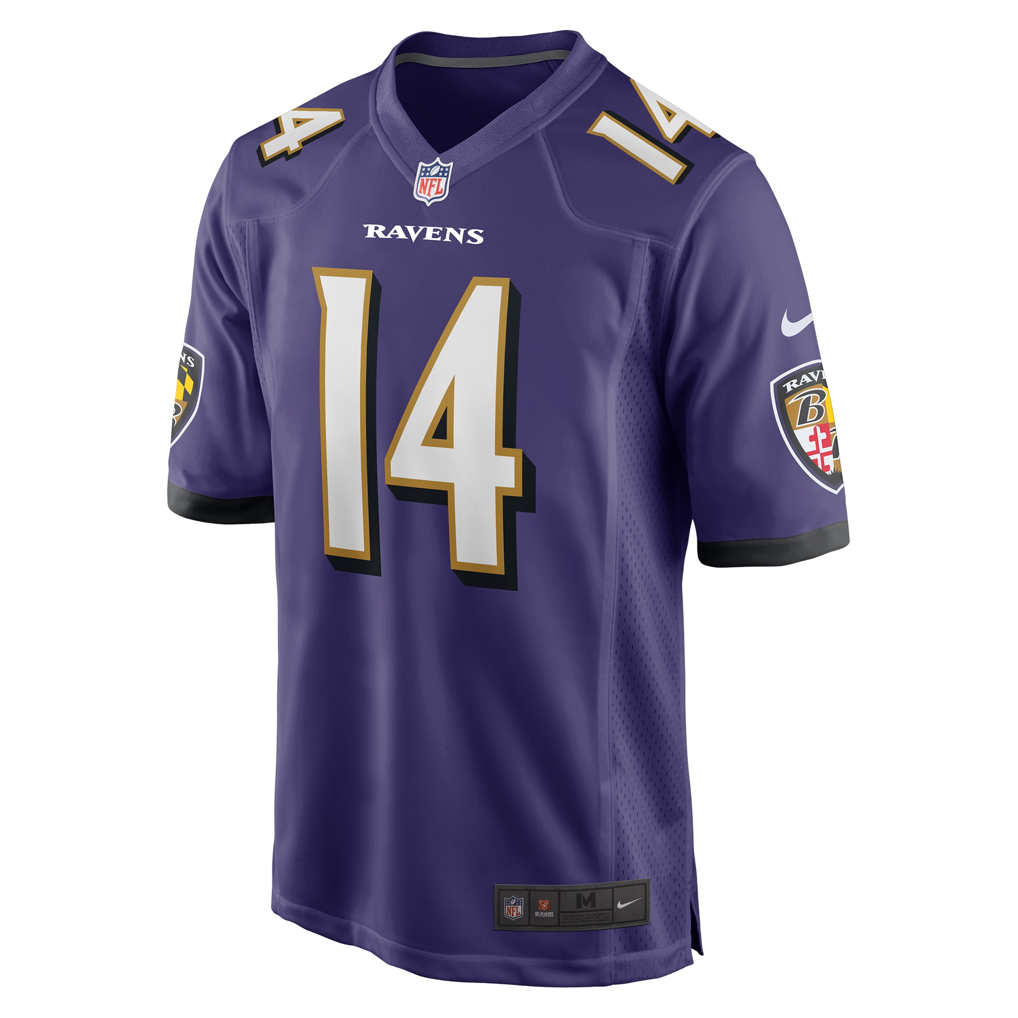 Men's Baltimore Ravens Jerseys Purple Kyle Hamilton 2022 NFL Draft First Round Pick Game Style