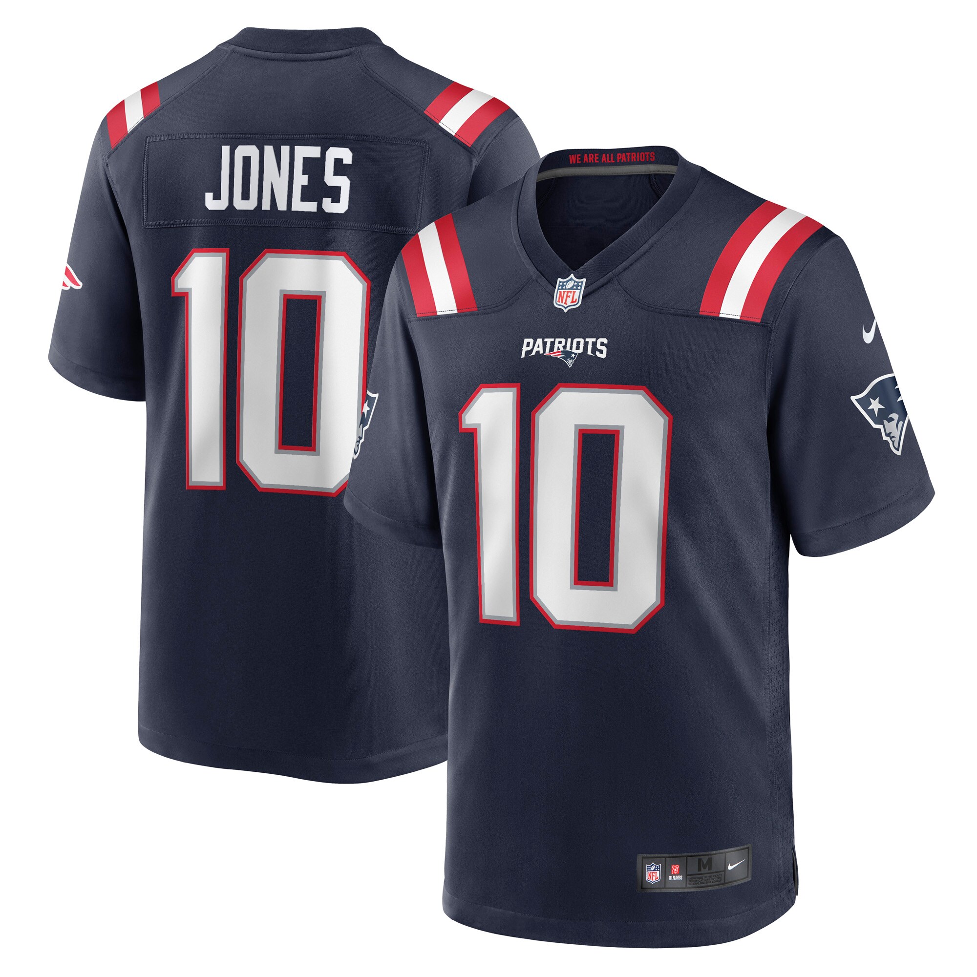 Men's New England Patriots Jerseys Navy Mac Jones Player Game Style