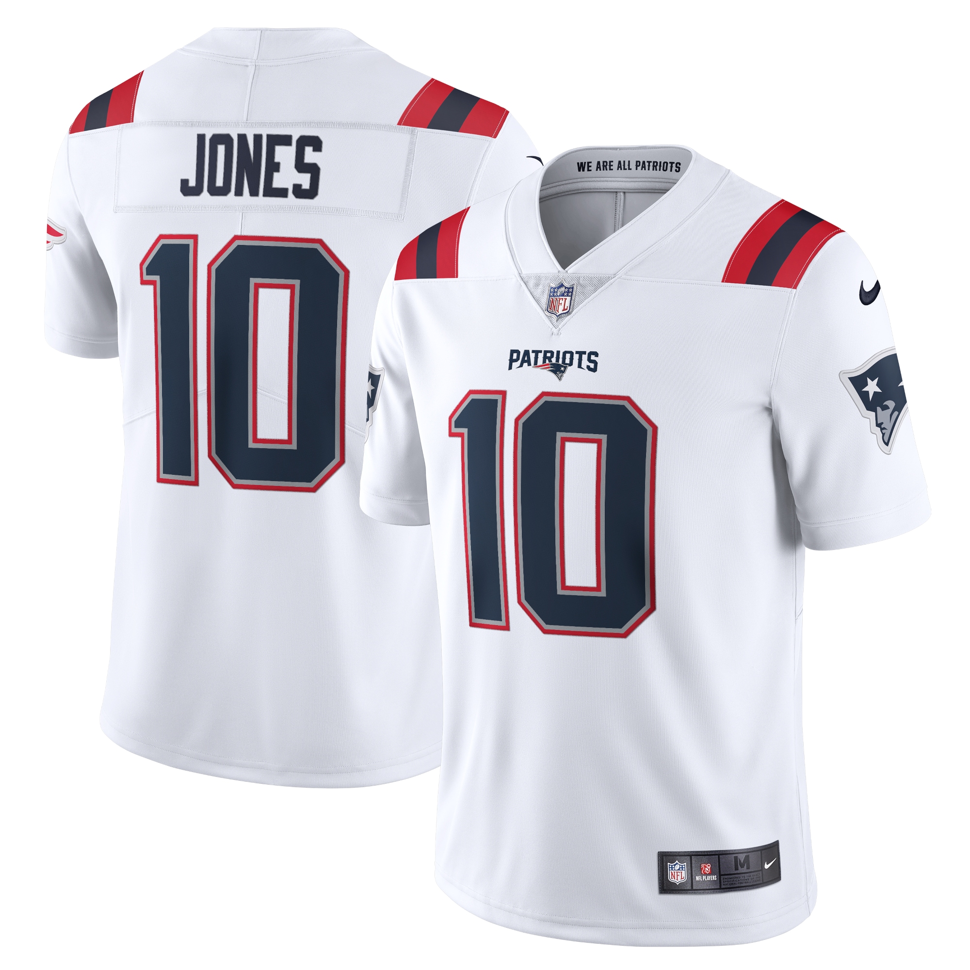 Men's New England Patriots Jerseys White Mac Jones Vapor Limited Style