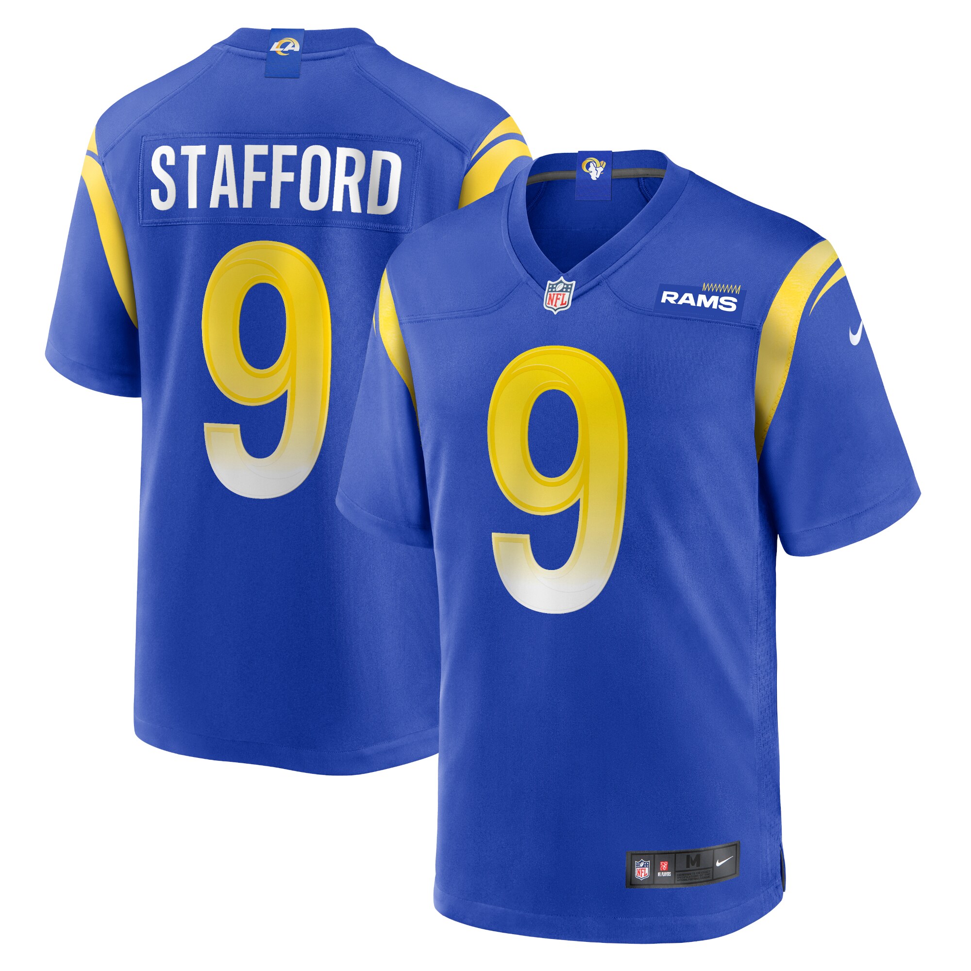 Men's Los Angeles Rams Jerseys Royal Matthew Stafford Player Game Style