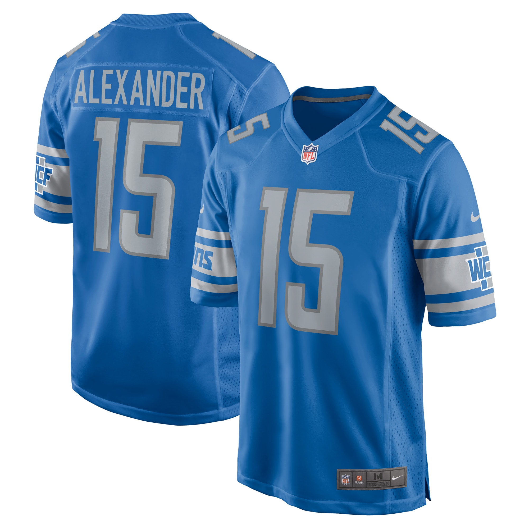 Men's Detroit Lions Jerseys Blue Maurice Alexander Player Game Style