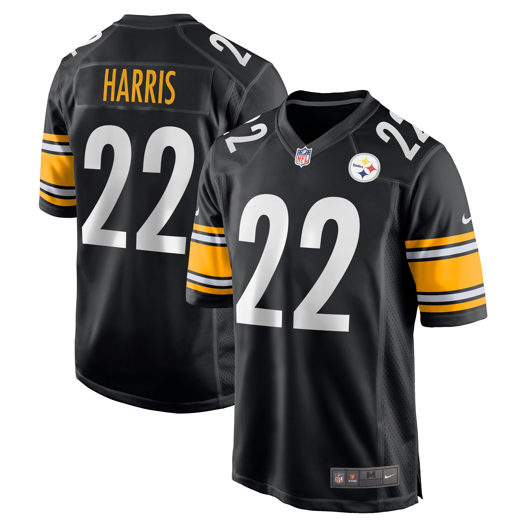 Men's Pittsburgh Steelers Jerseys Black Najee Harris Game Style