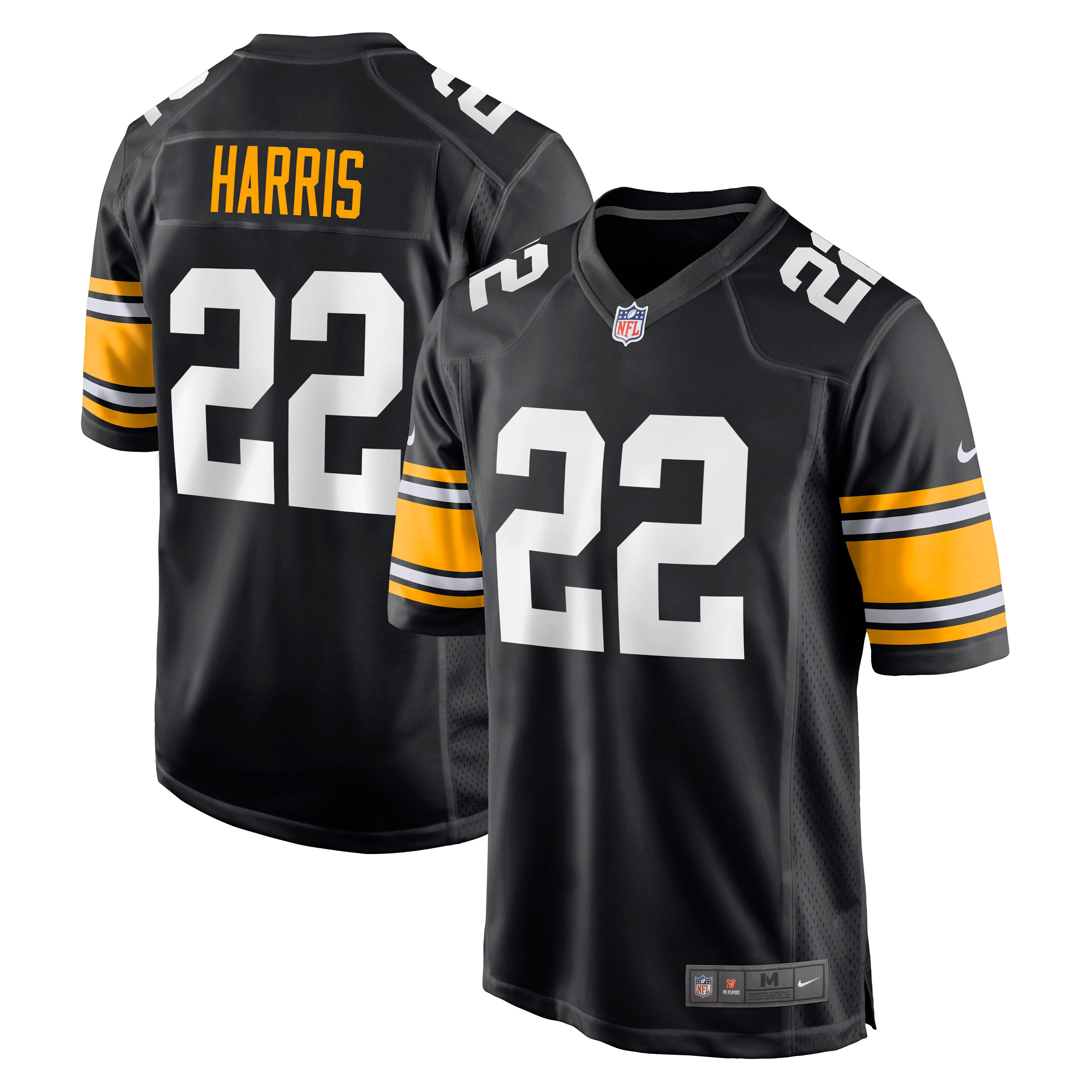 Men's Pittsburgh Steelers Jerseys Black Najee Harris Game Player Style