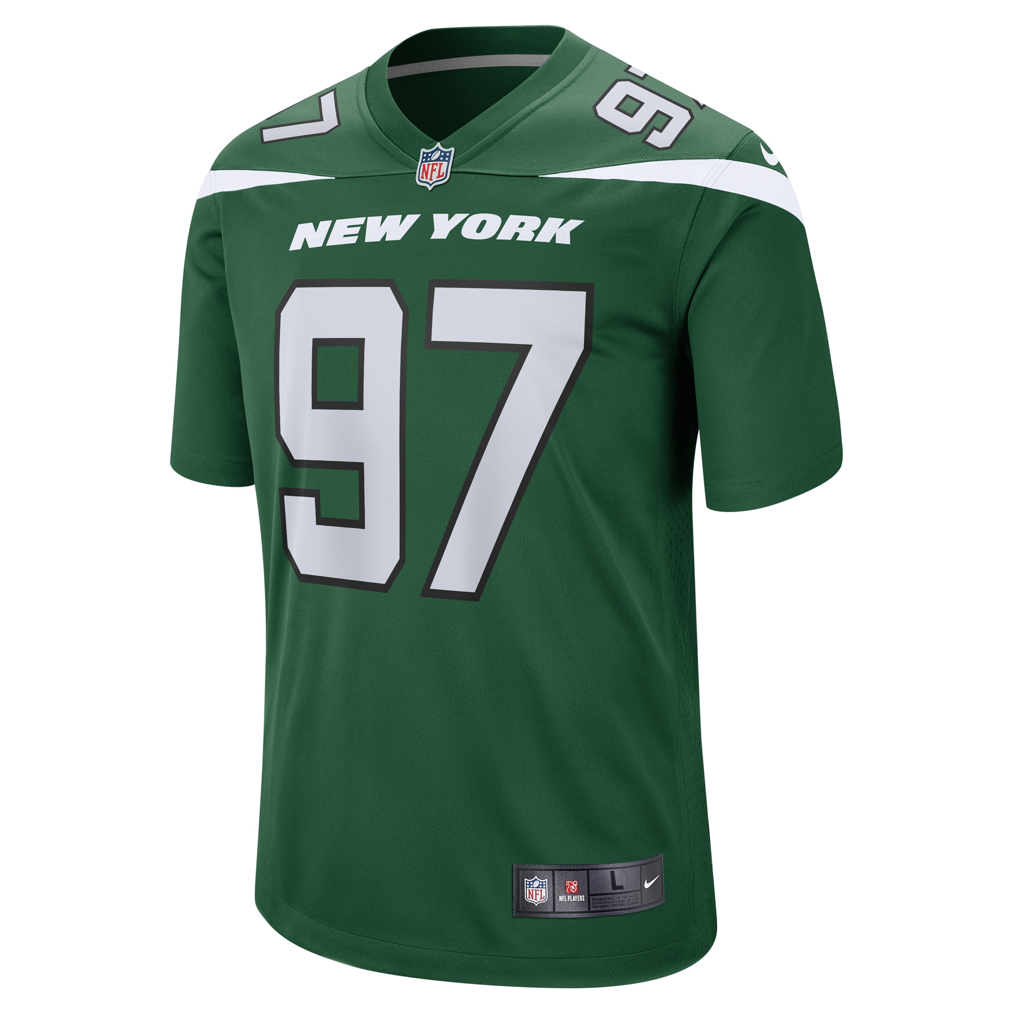 Men's New York Jets Jerseys Gotham Green Nathan Shepherd Game Style