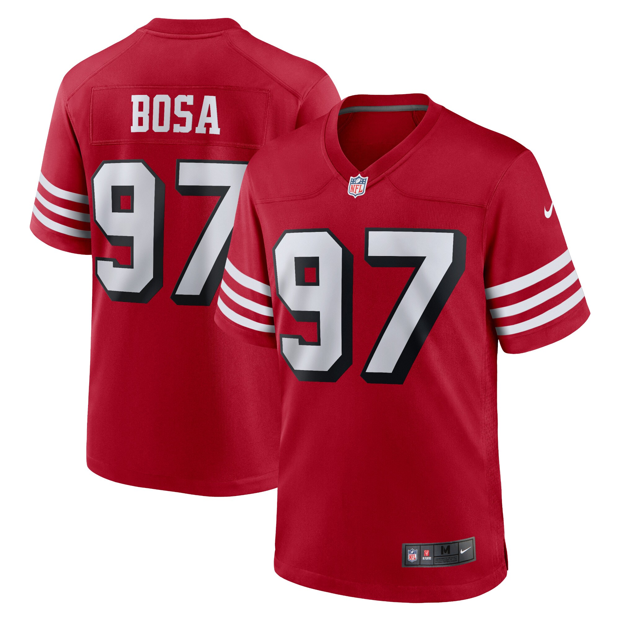 Men's San Francisco 49ers Jerseys Scarlet Nick Bosa Alternate Game Player Style