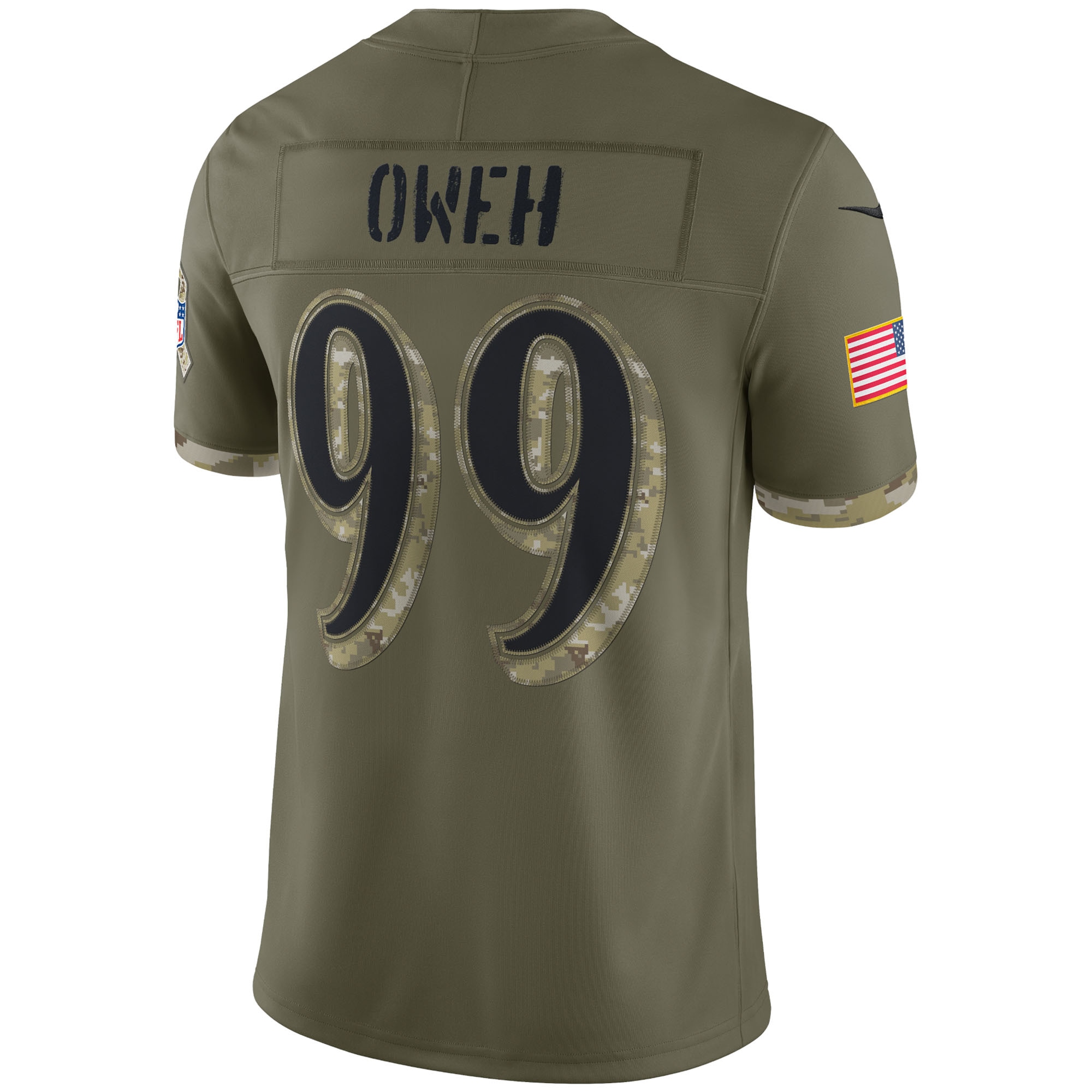 Men's Baltimore Ravens Jerseys Olive Odafe Oweh 2022 Salute To Service Limited Style