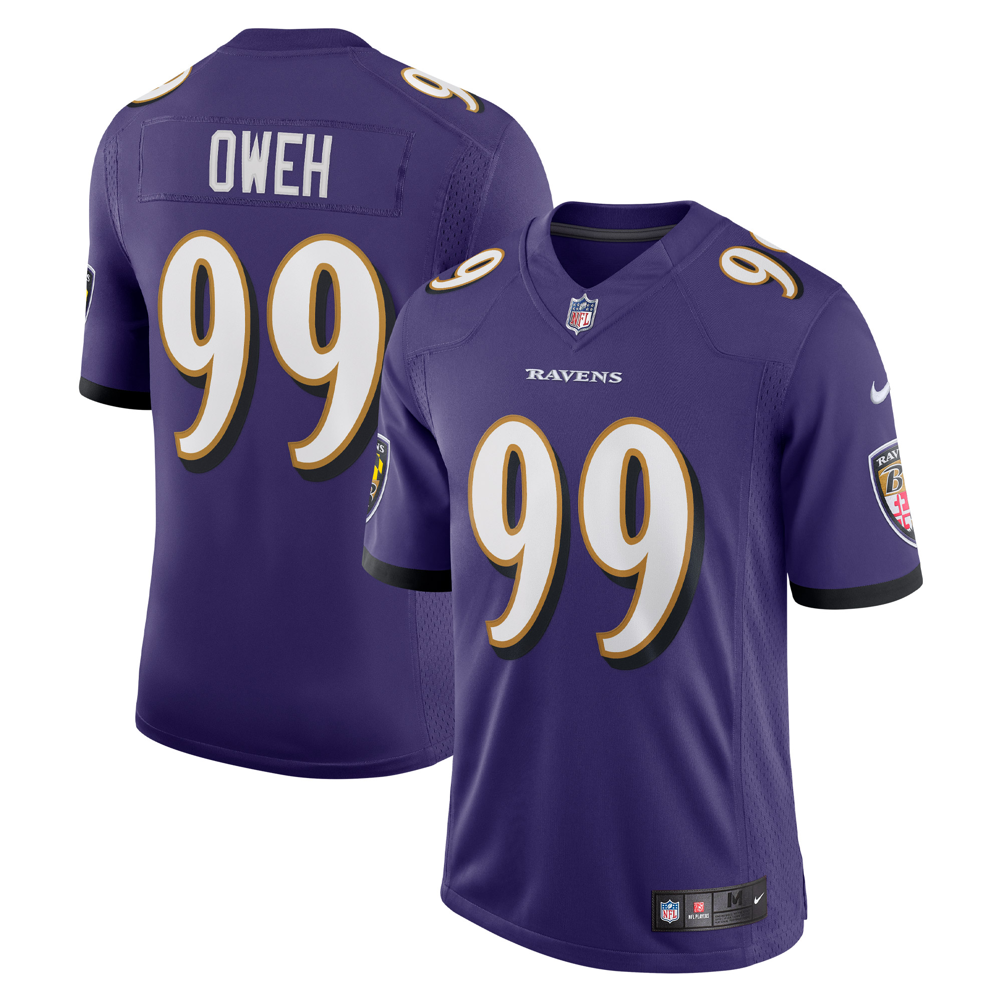 Men's Baltimore Ravens Jerseys Purple Odafe Oweh Vapor Limited Style