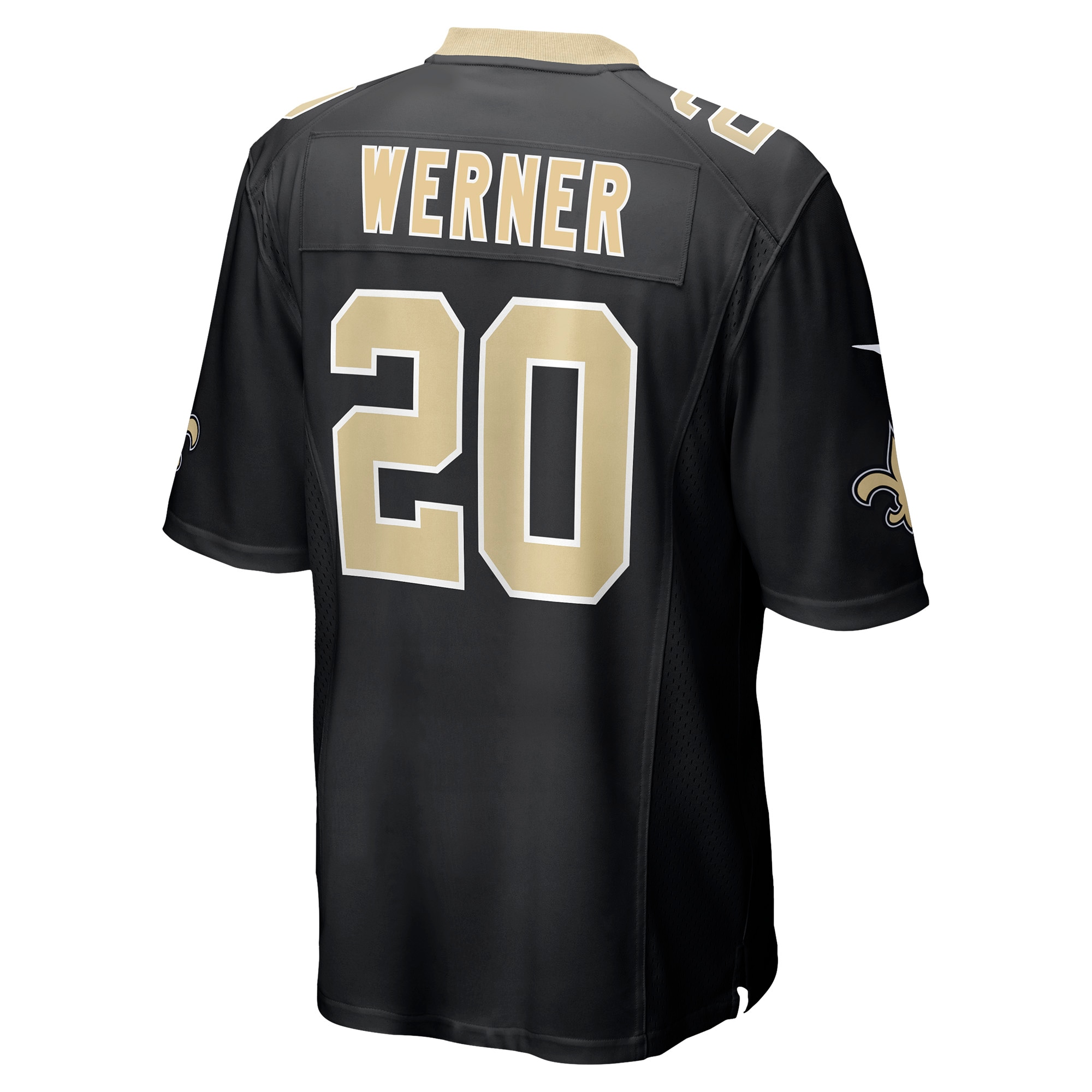 Men's New Orleans Saints Jerseys Black Pete Werner Game Style