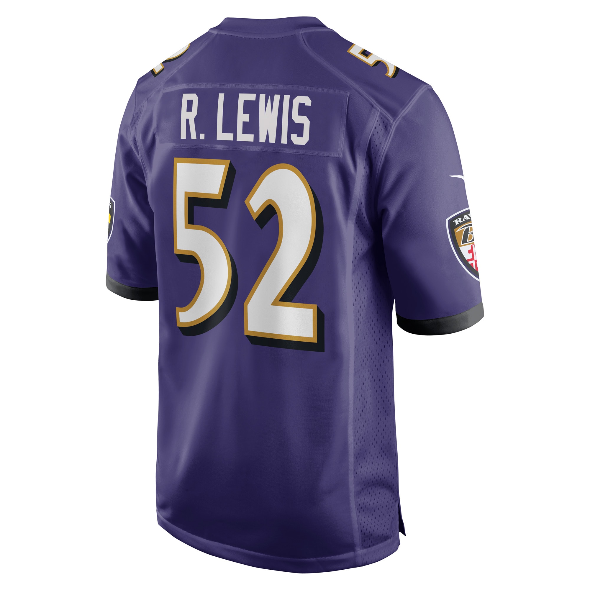 Men's Baltimore Ravens Jerseys Purple Ray Lewis Retired Player Style