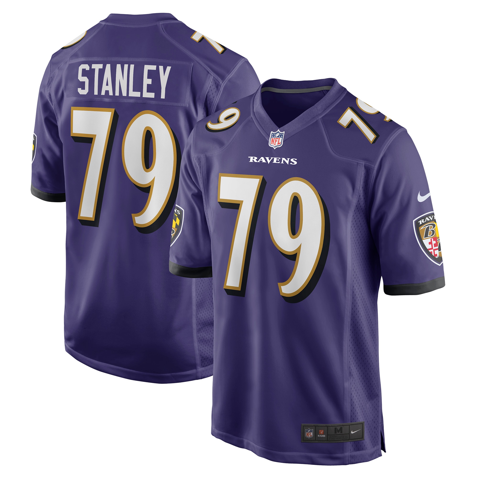 Men's Baltimore Ravens Jerseys Purple Ronnie Stanley Game Style