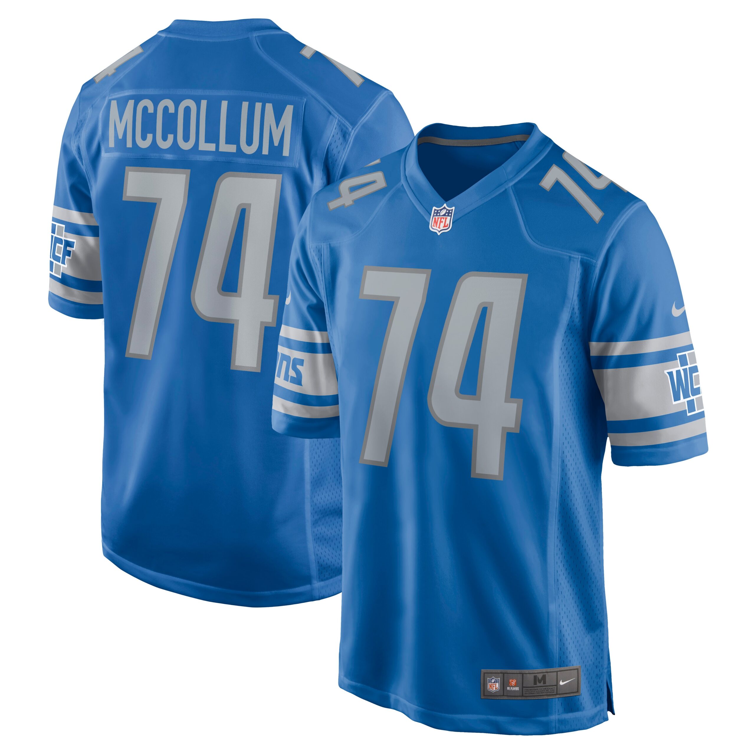 Men's Detroit Lions Jerseys Blue Ryan McCollum Game Style