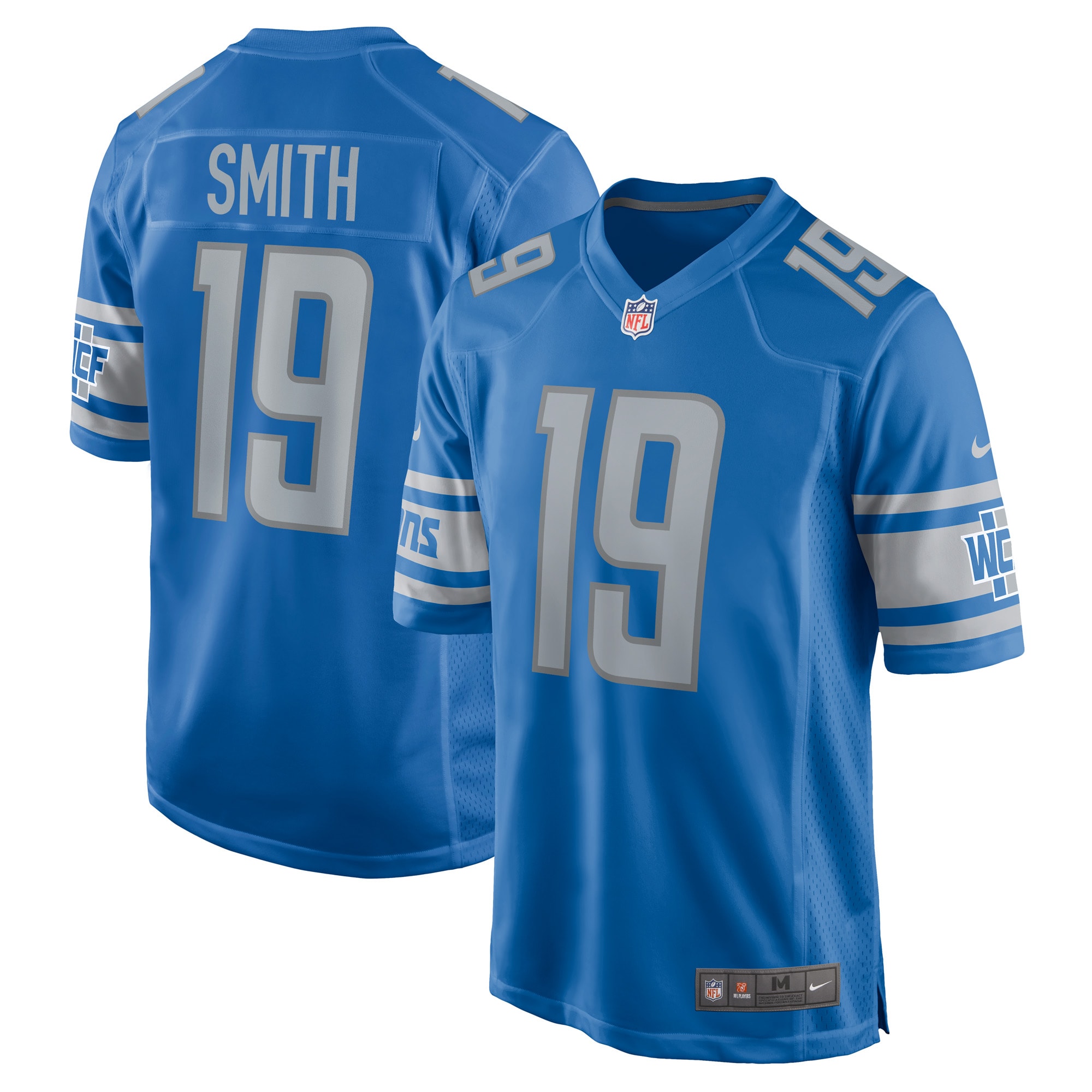 Men's Detroit Lions Jerseys Blue Saivion Smith Player Game Style