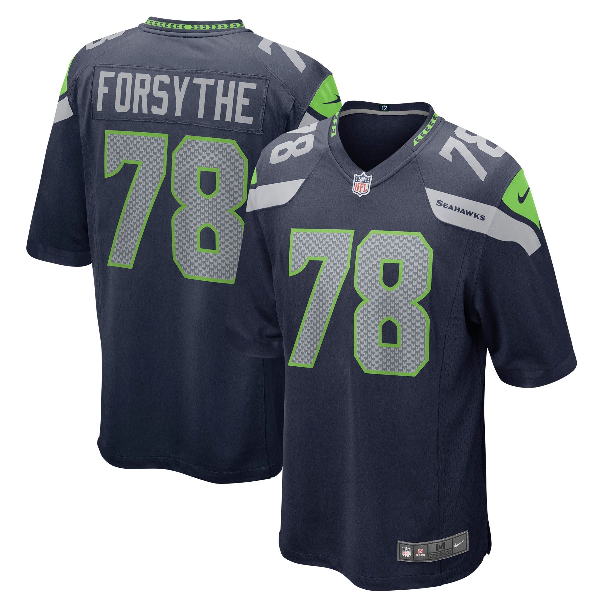 Men's Seattle Seahawks Jerseys College Navy Stone Forsythe Game Style