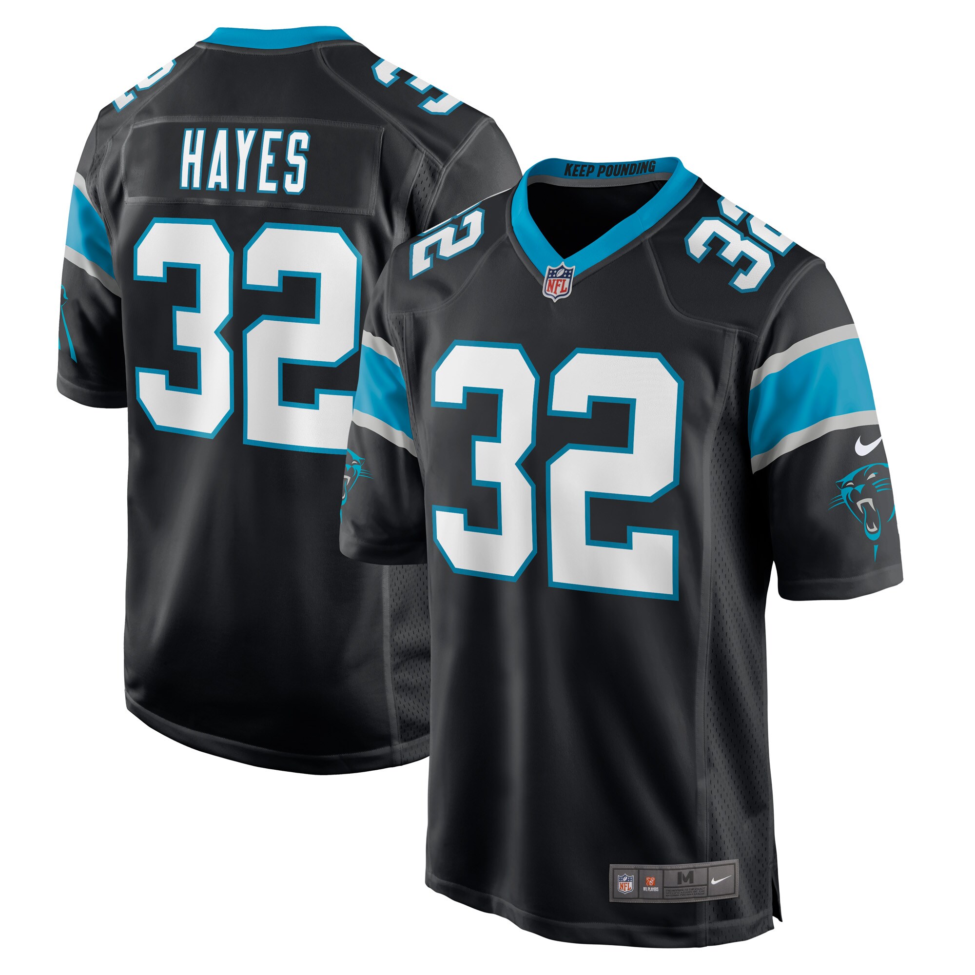 Men's Carolina Panthers Jerseys Black Tae Hayes Game Player Style