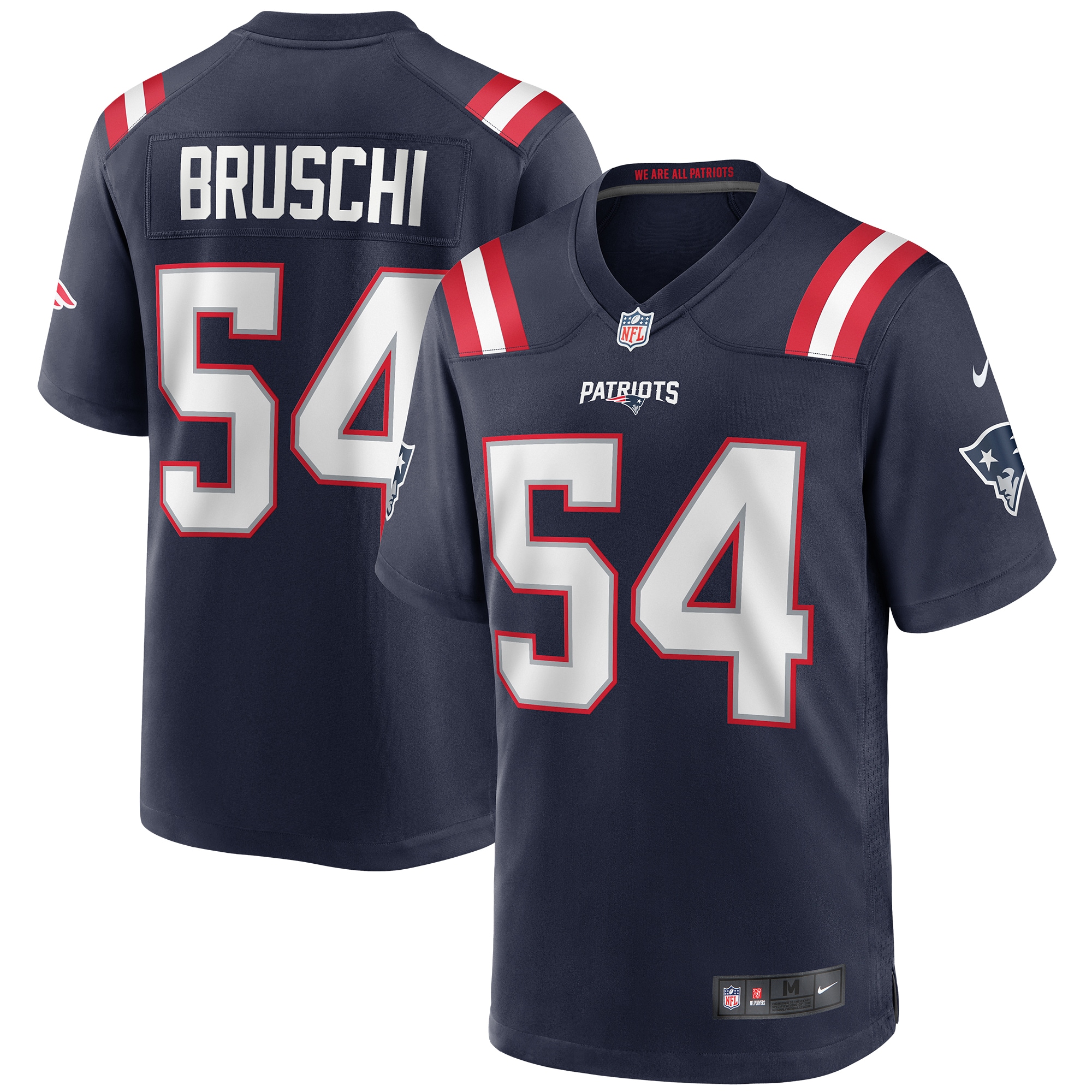 Men's New England Patriots Jerseys Navy Tedy Bruschi Game Retired Player Style