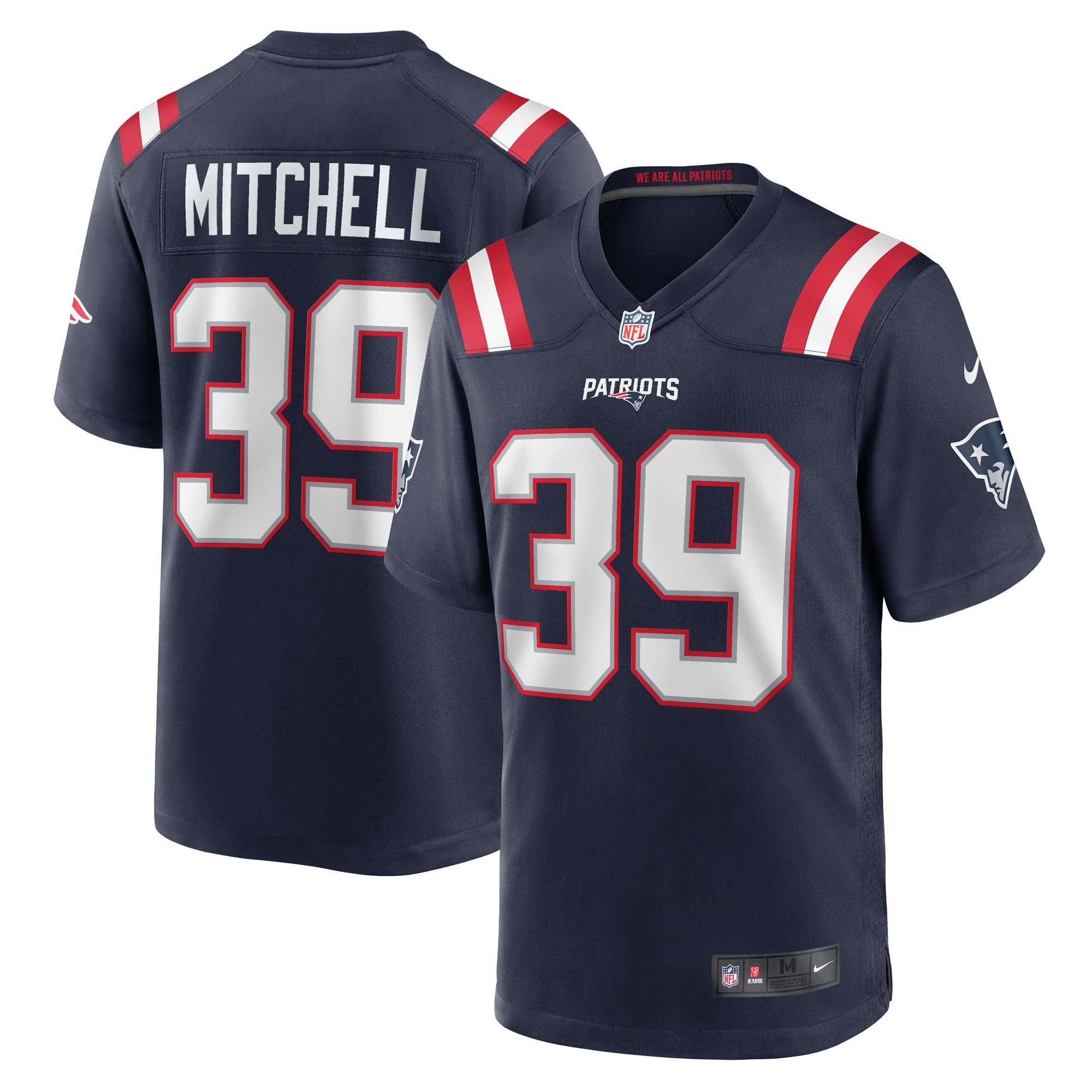 Men's New England Patriots Jerseys Navy Terrance Mitchell Game Player Style