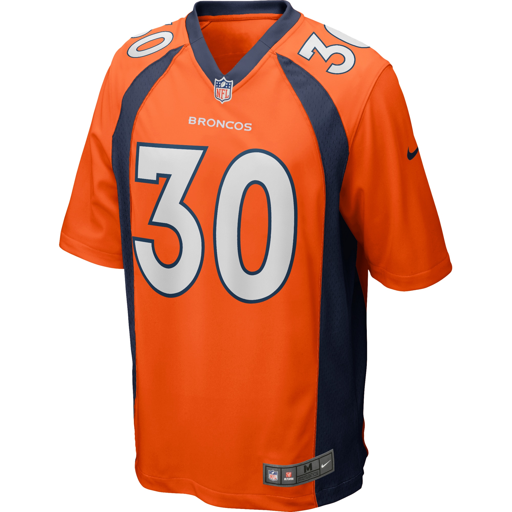 Men's Denver Broncos Jerseys Orange Terrell Davis Game Retired Player Style