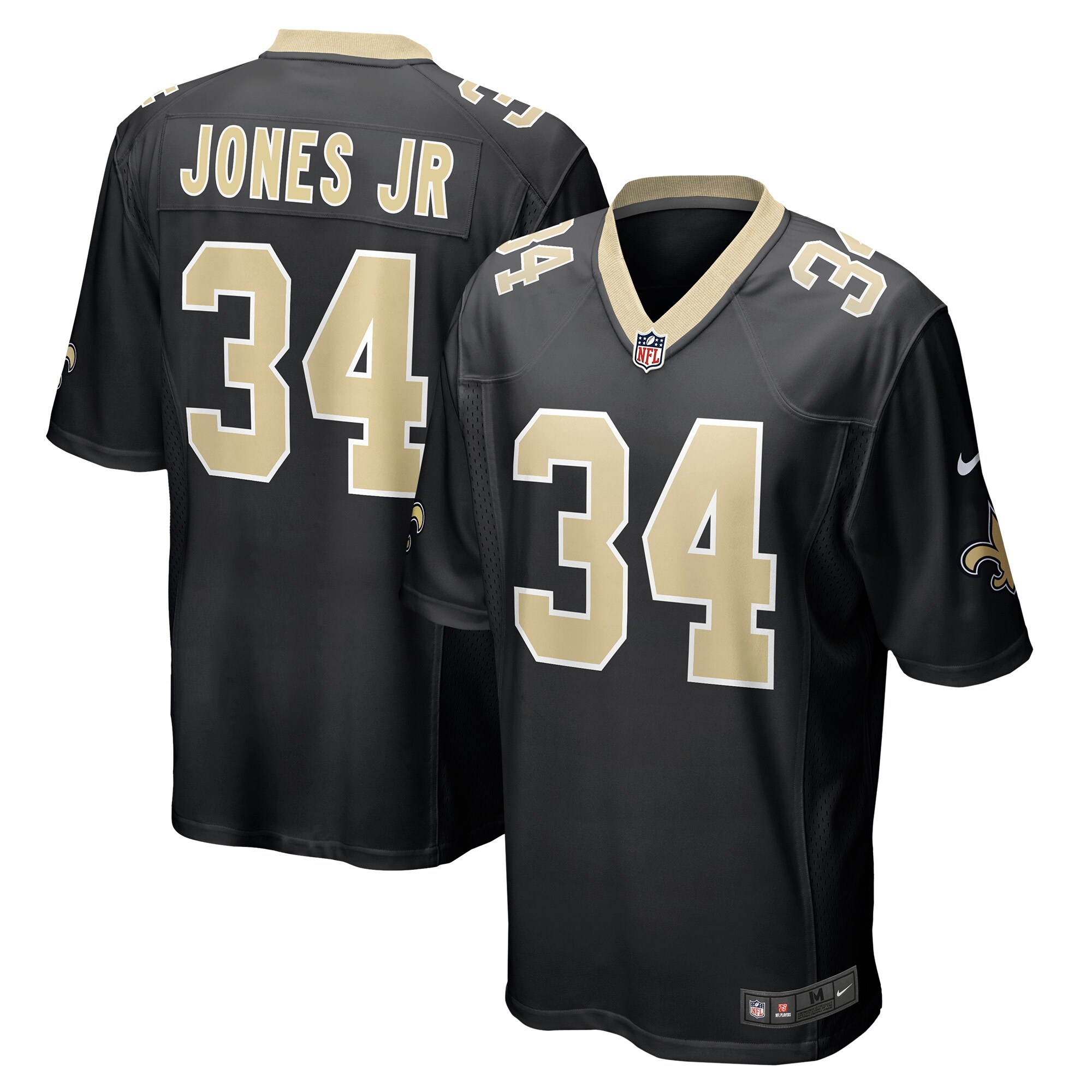Men's New Orleans Saints Jerseys Black Tony Jones Jr. Player Game Style
