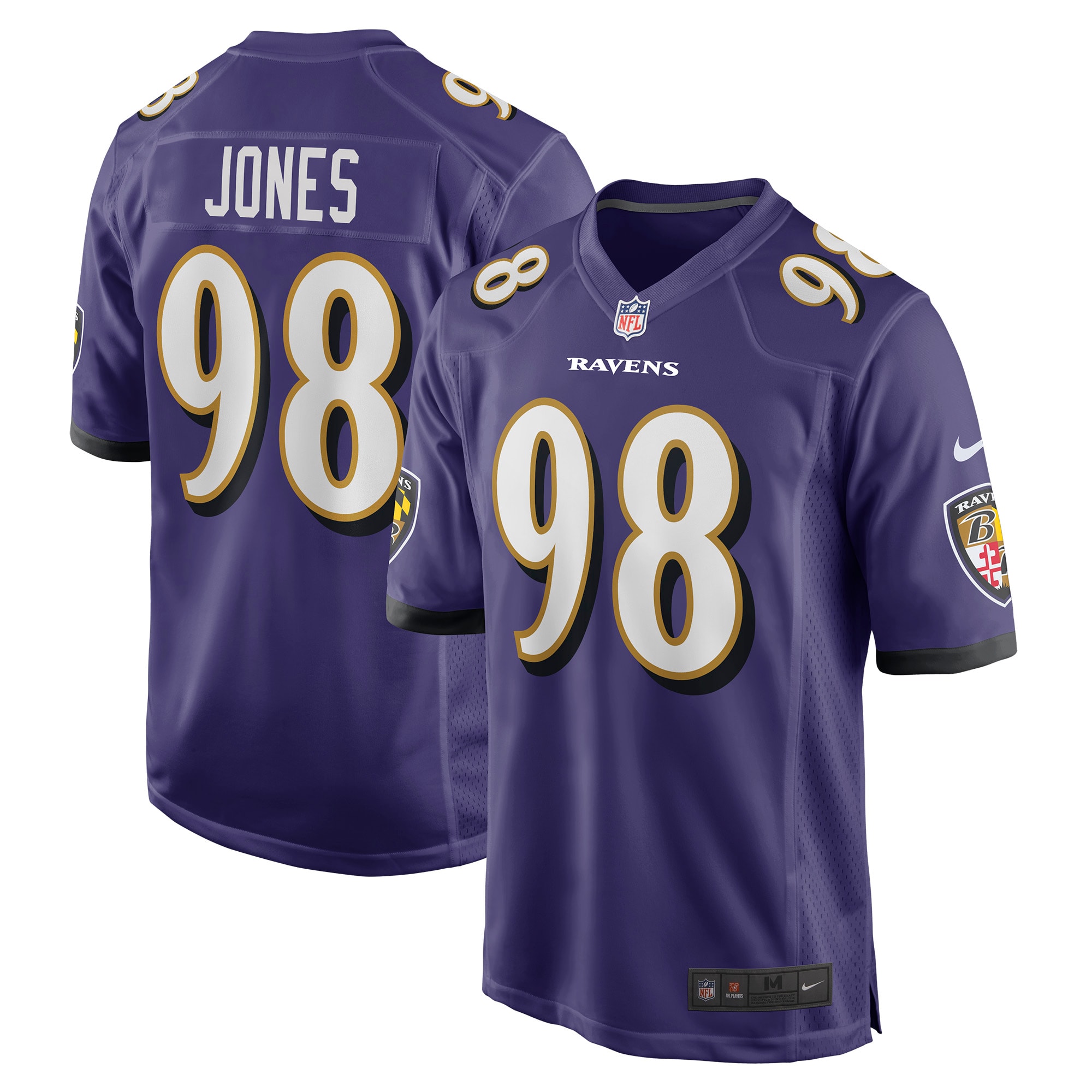 Men's Baltimore Ravens Jerseys Purple Travis Jones Player Game Style
