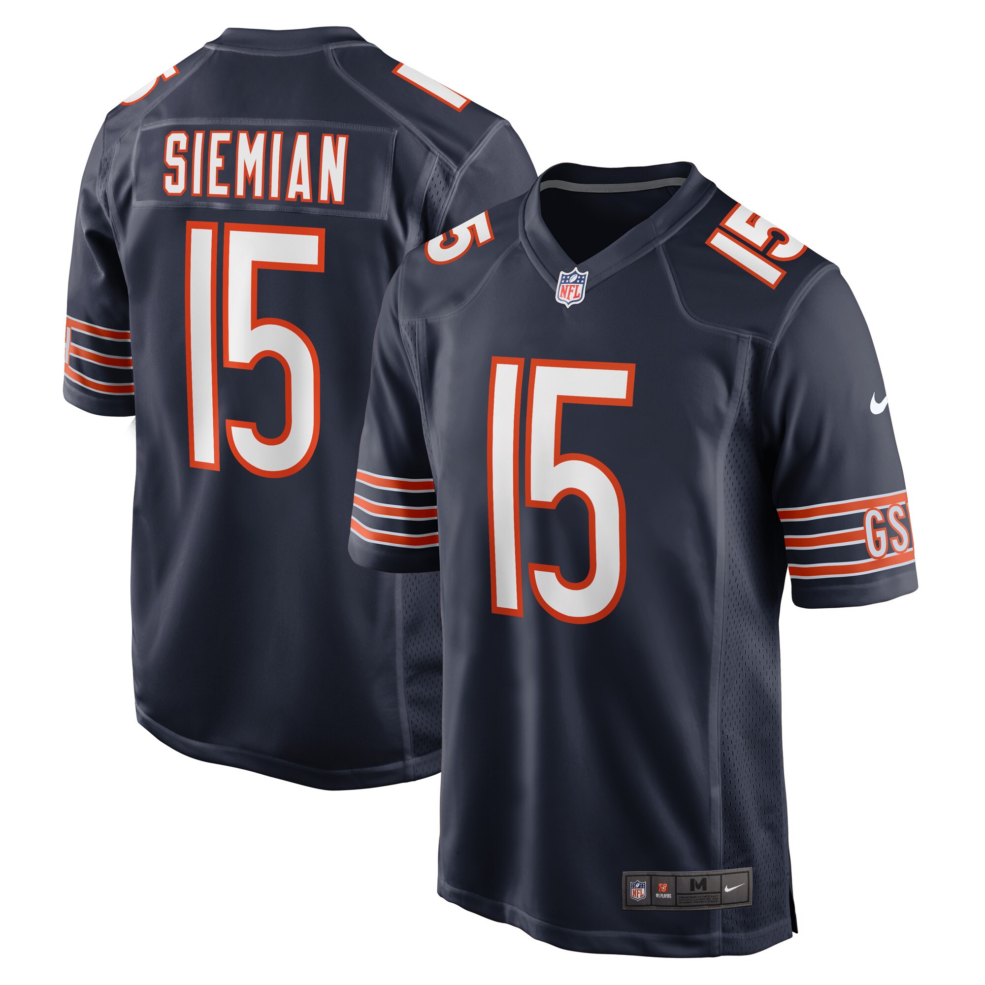 Men's Chicago Bears Jerseys Navy Trevor Siemian Game Player Style