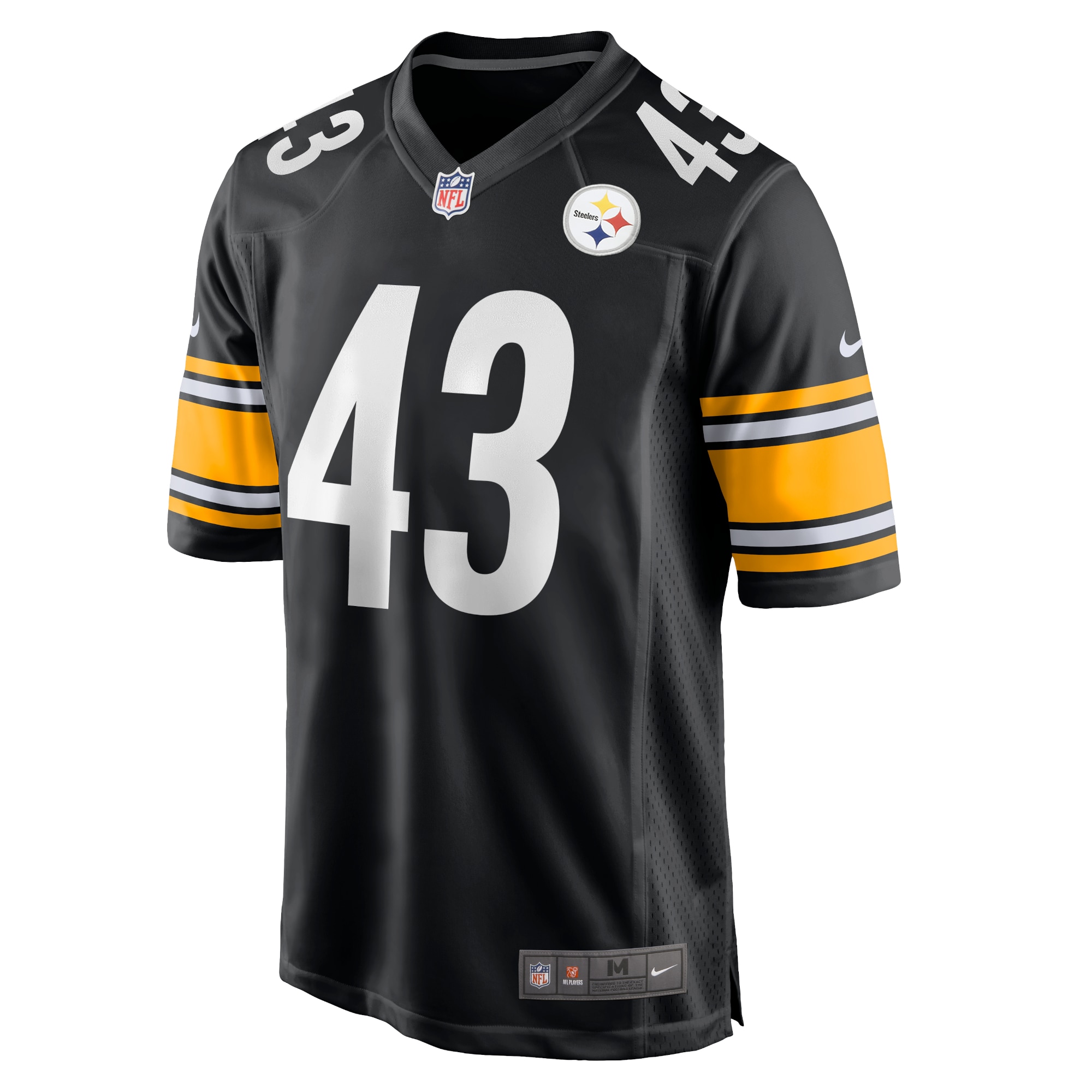 Men's Pittsburgh Steelers Jerseys Black Troy Polamalu Retired Player Game Style