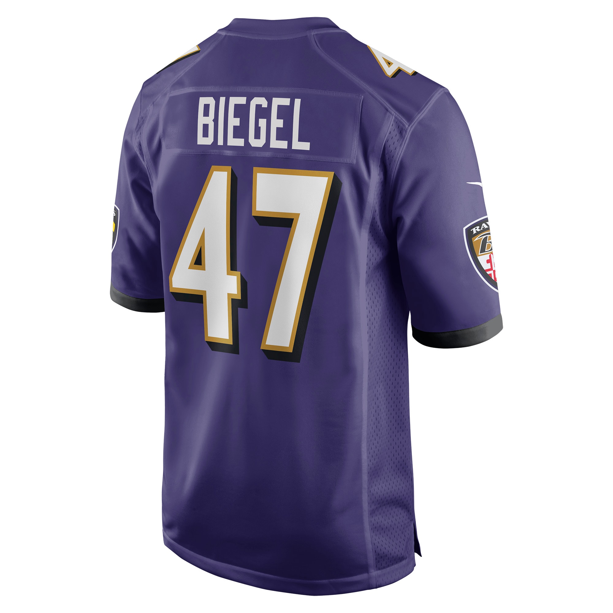 Men's Baltimore Ravens Jerseys Purple Vince Biegel Player Game Style