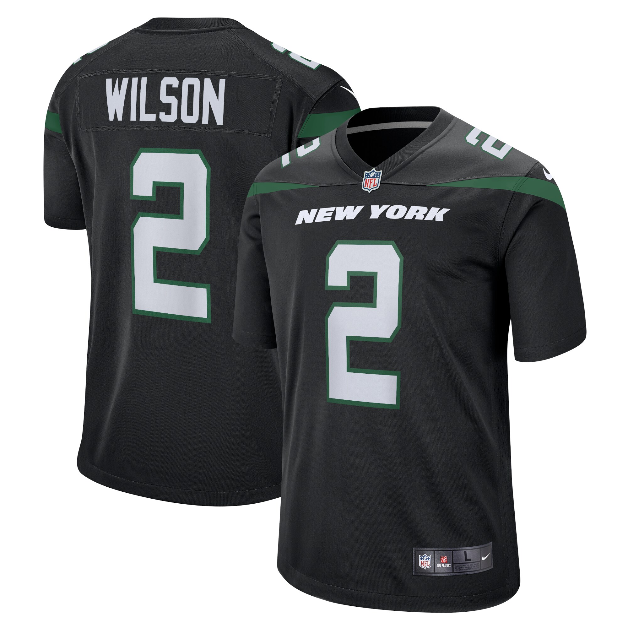 Men's New York Jets Jerseys Black Zach Wilson Alternate Game Style