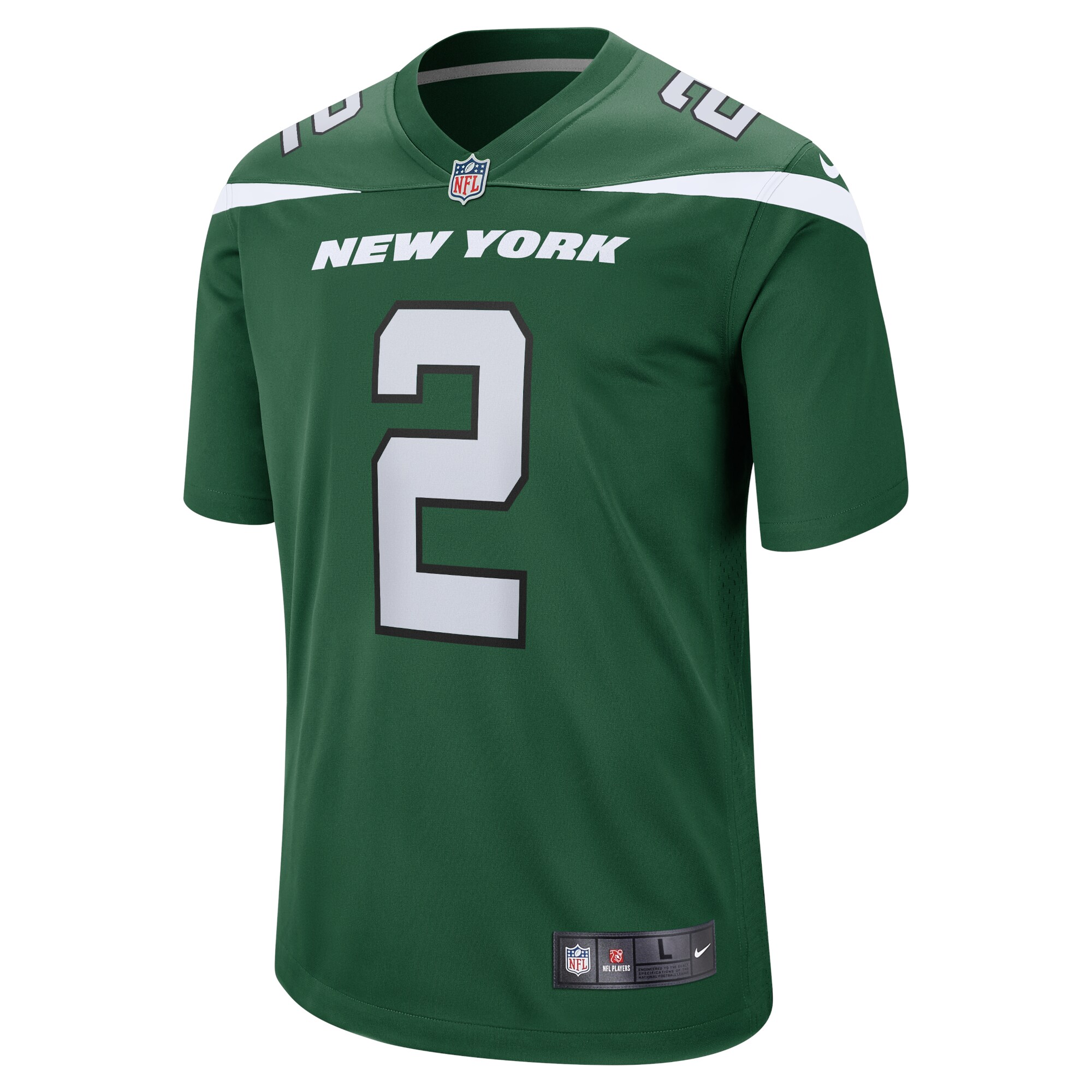 Men's New York Jets Jerseys Gotham Green Zach Wilson Game Style