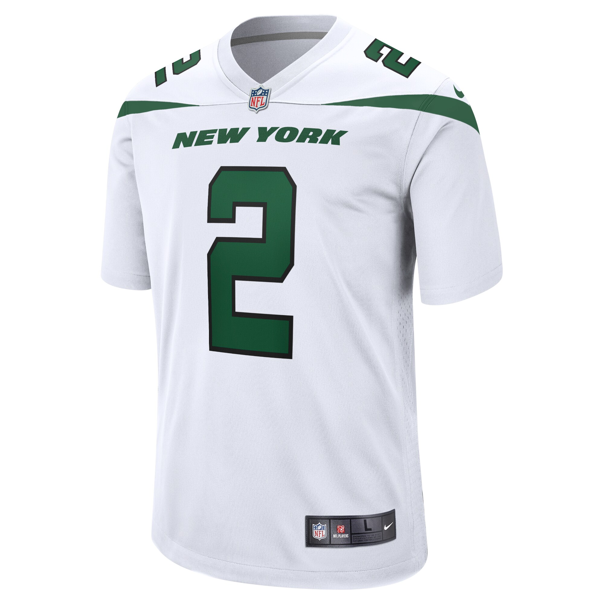 Men's New York Jets Jerseys White Zach Wilson Game Style