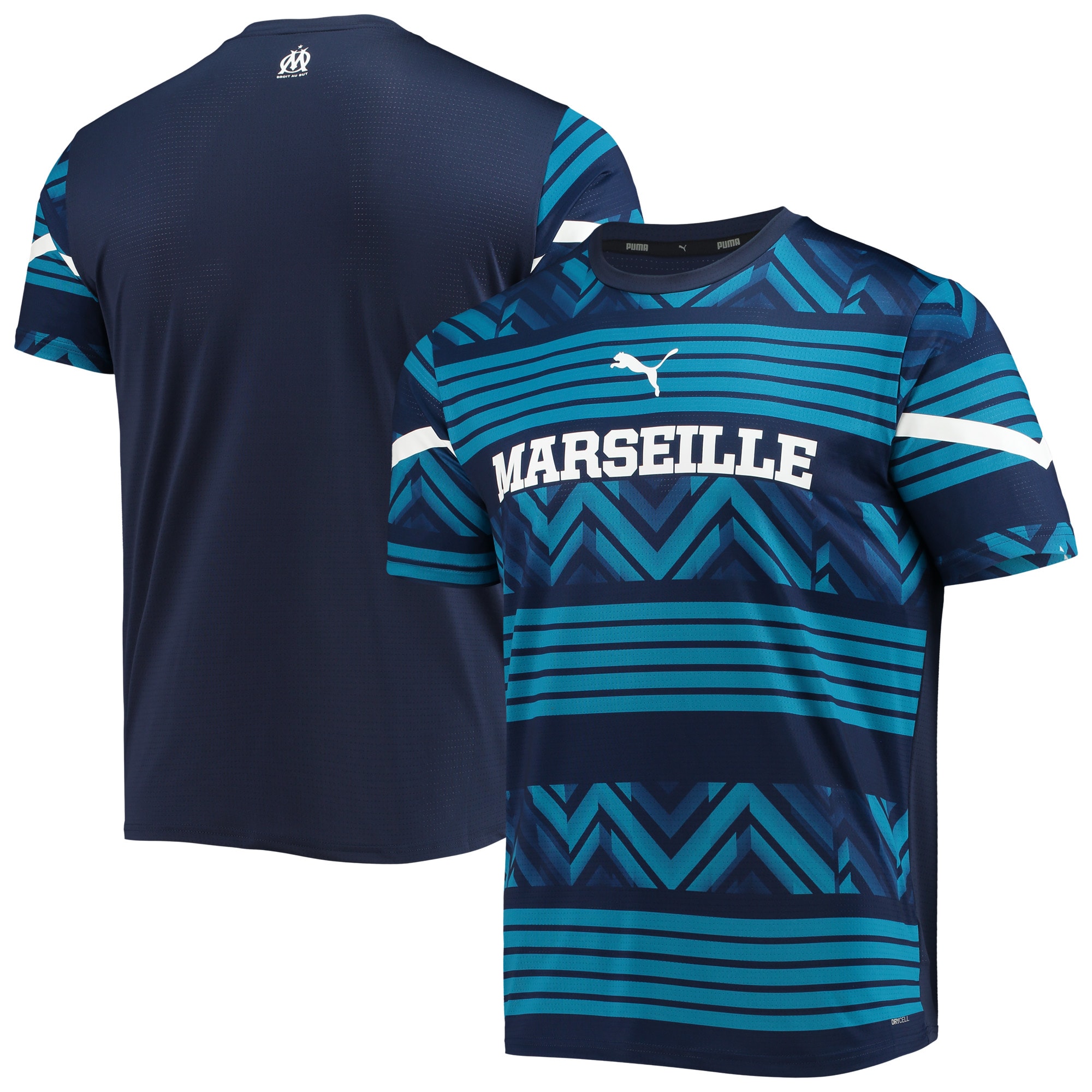 Men's Olympique Marseille Jerseys Navy Pre-Match DryCELL Top Style