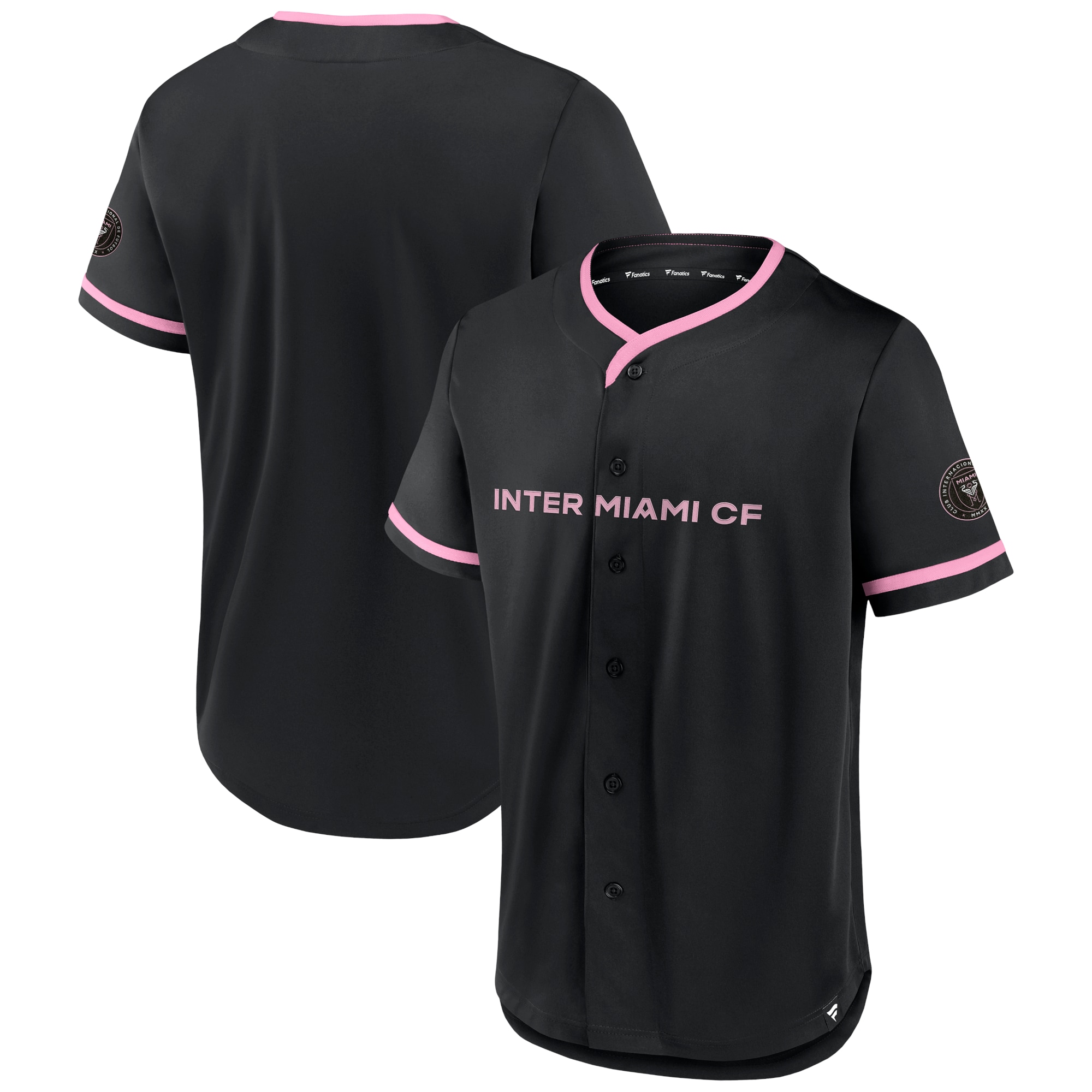 Men's Inter Miami CF Jerseys Black/Pink Ultimate Player Baseball Style