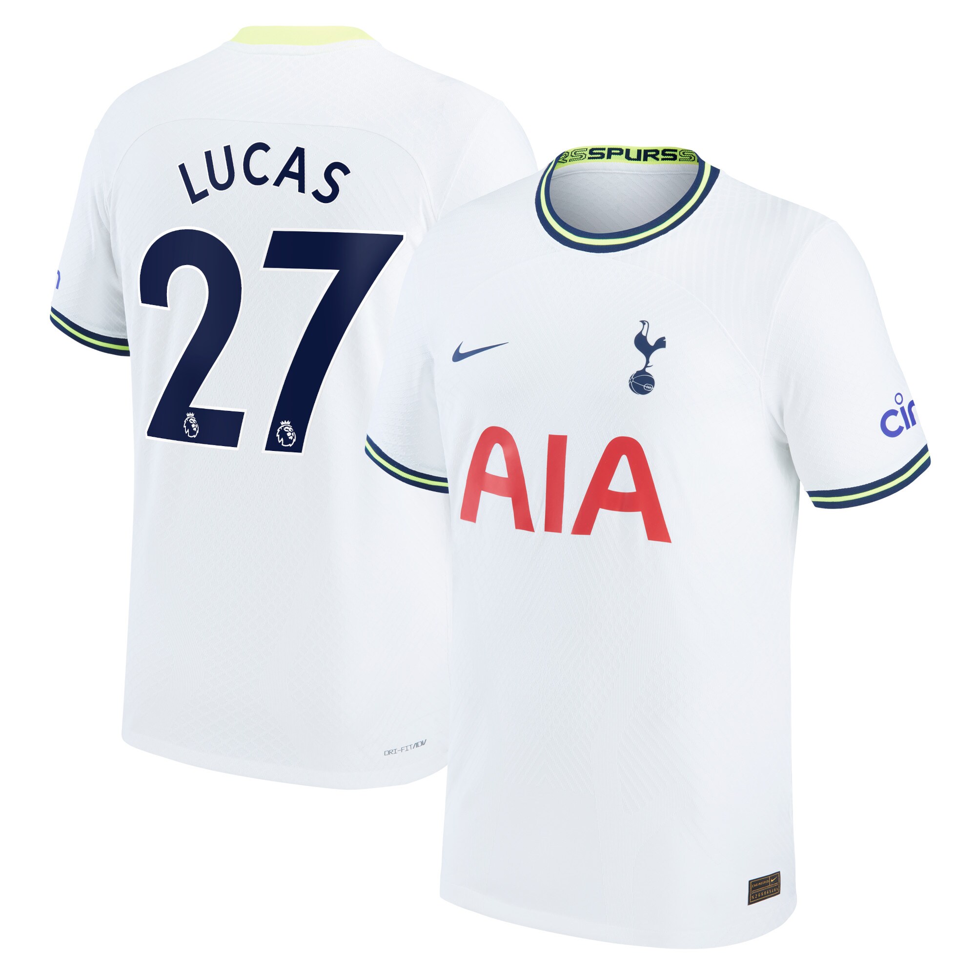 Men Tottenham Hotspur Home Shirts Lucas Hernandez Vapor Match Shirt 2022-23 Lucas 27 Printing